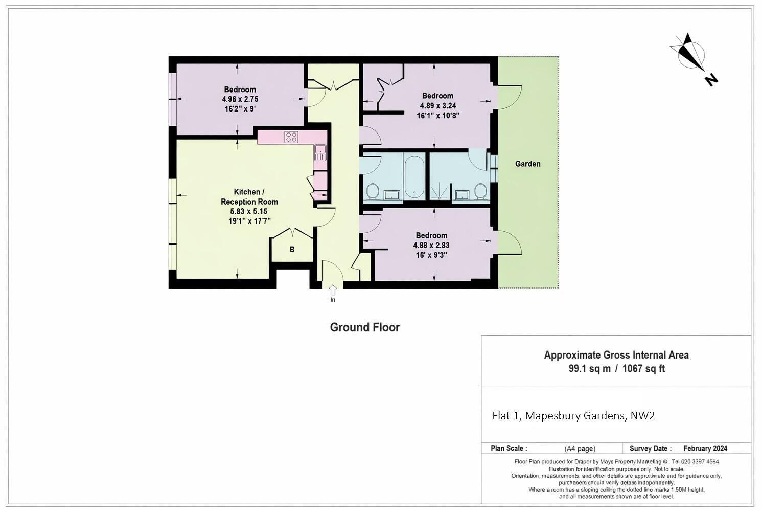 Flat 1,, Mapesbury Gardens, London floorplan