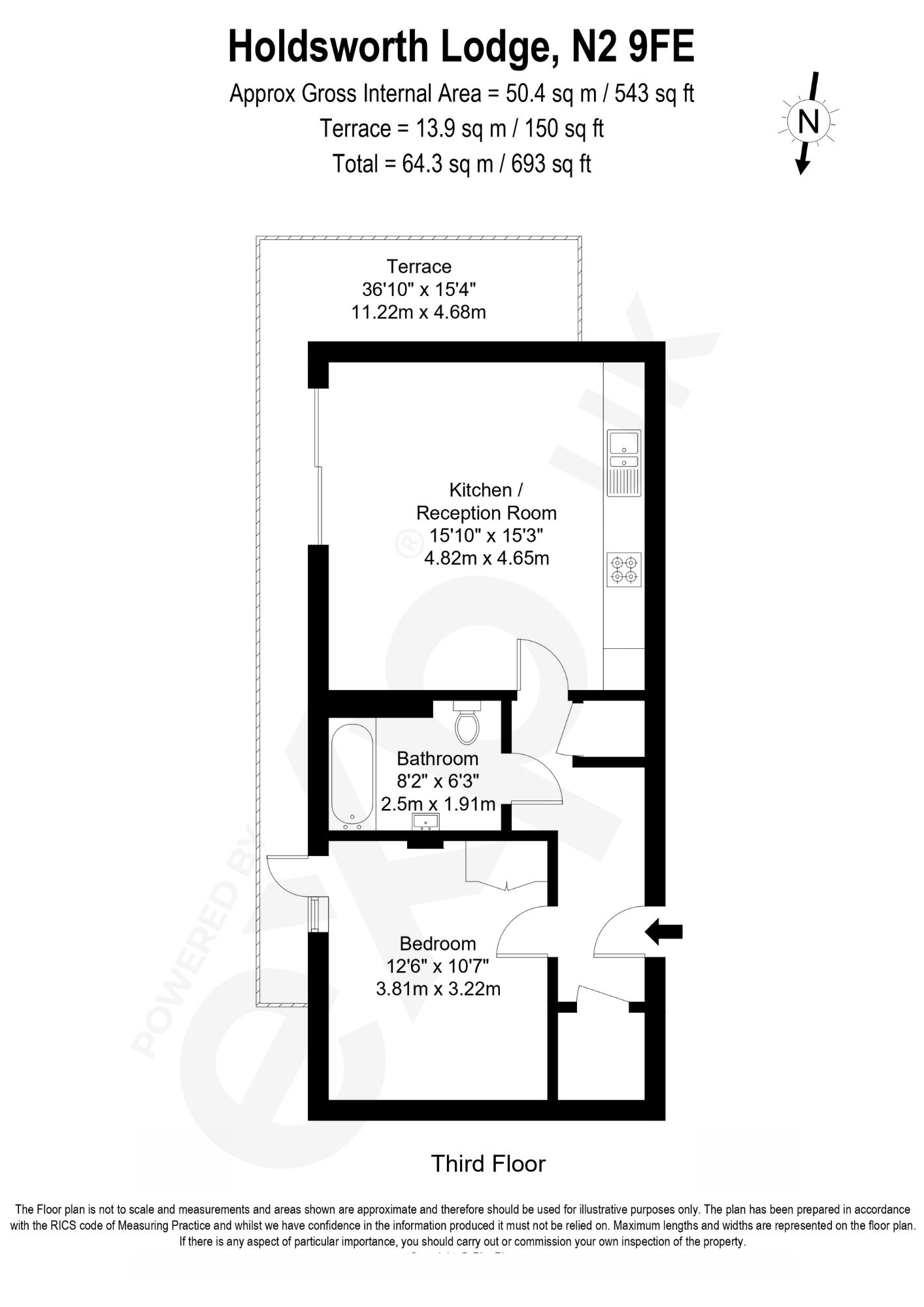Flat 19, Holdsworth Lodge, 66 Lankaster Gardens, London floorplan