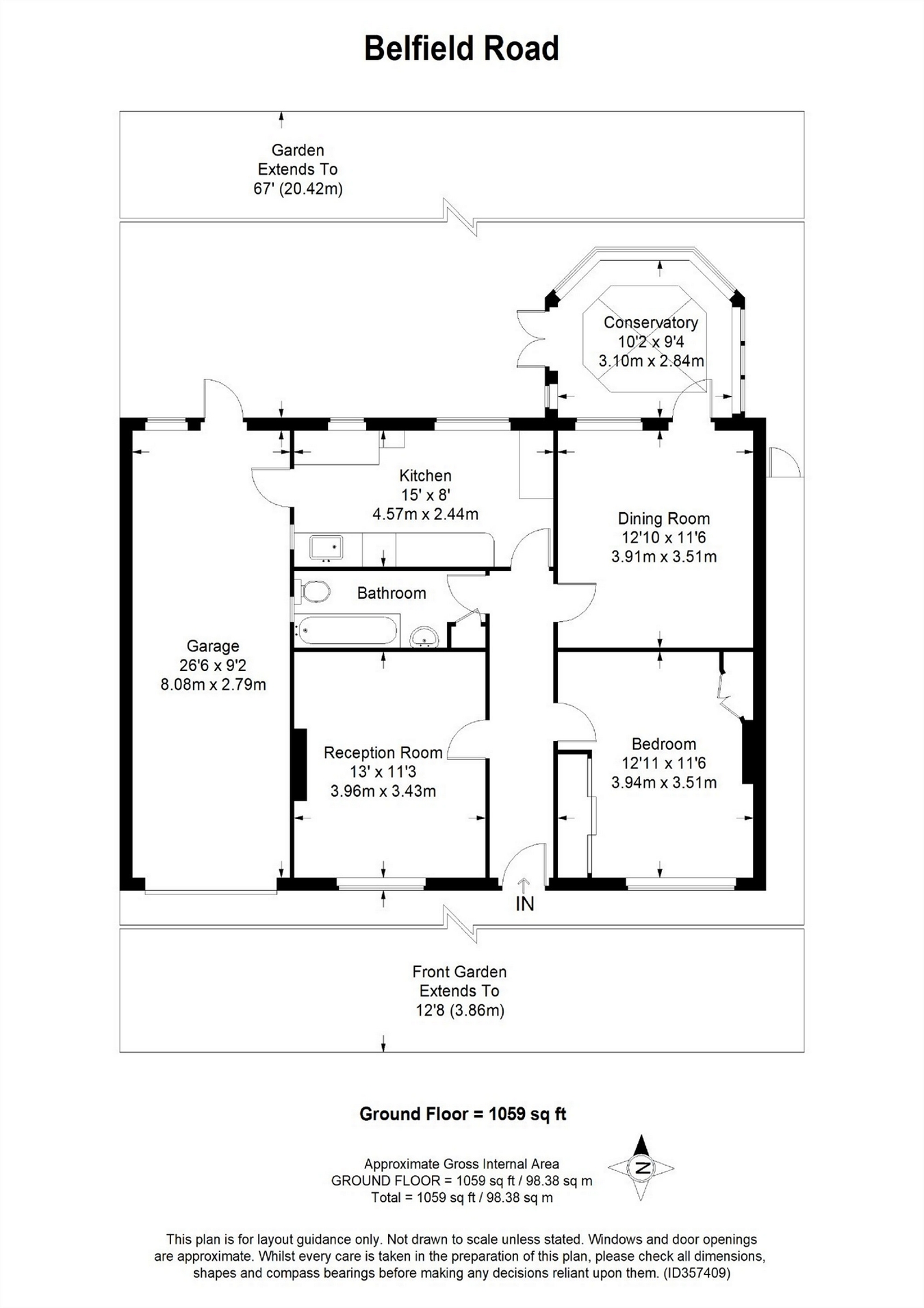 2 Bedrooms Detached bungalow for sale in Belfield Road, West Ewell, Epsom KT19