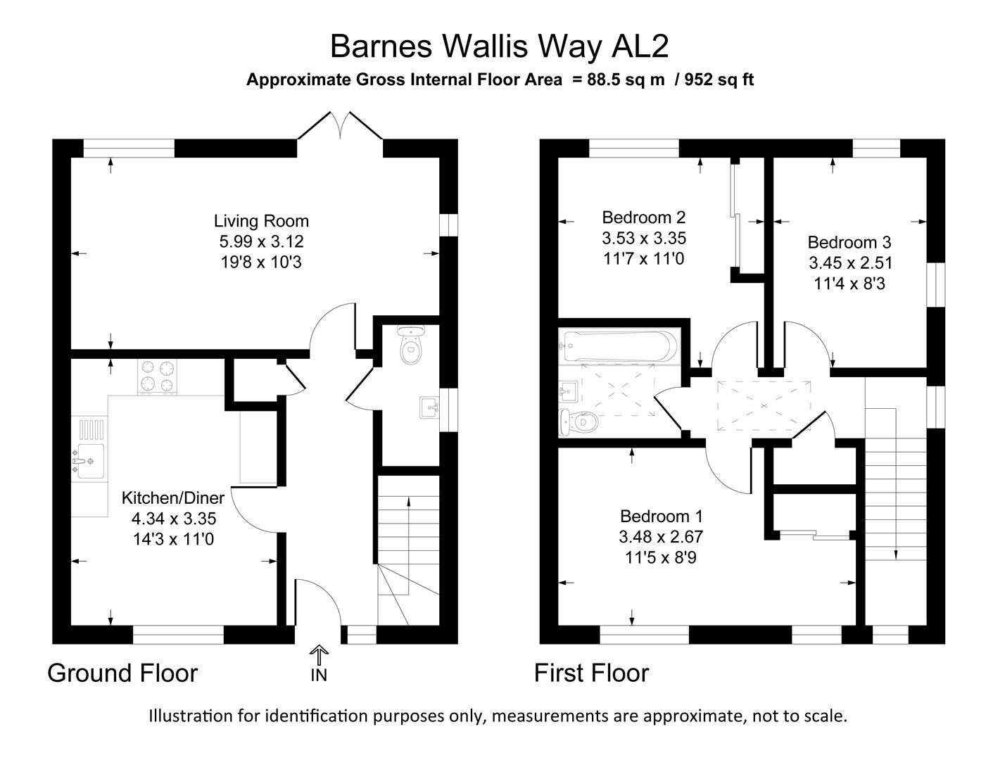 Barnes Wallis Way, Bricket Wood, St. Albans AL2, 3 bedroom end terrace