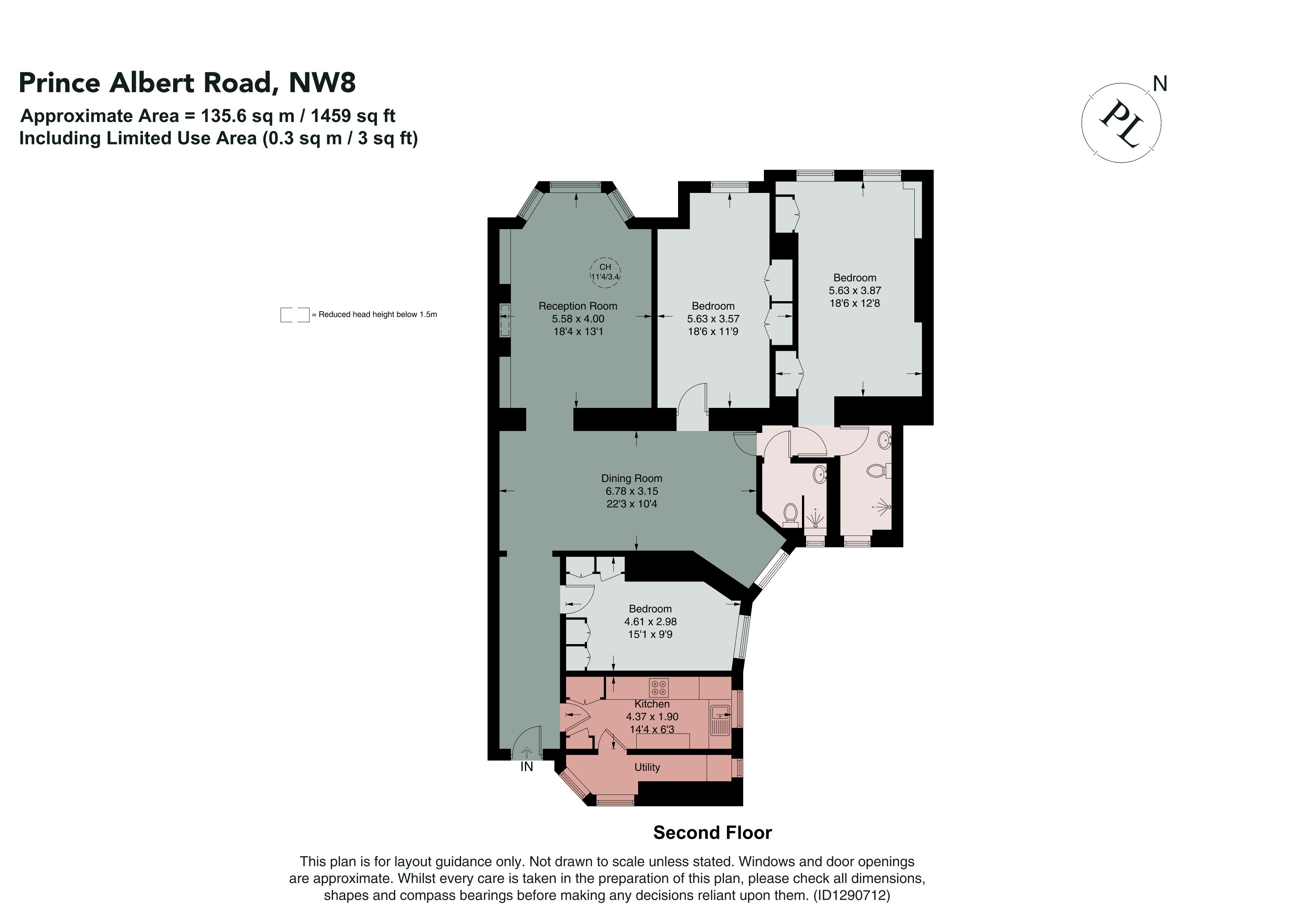 Flat 14a,, North Gate, London floorplan