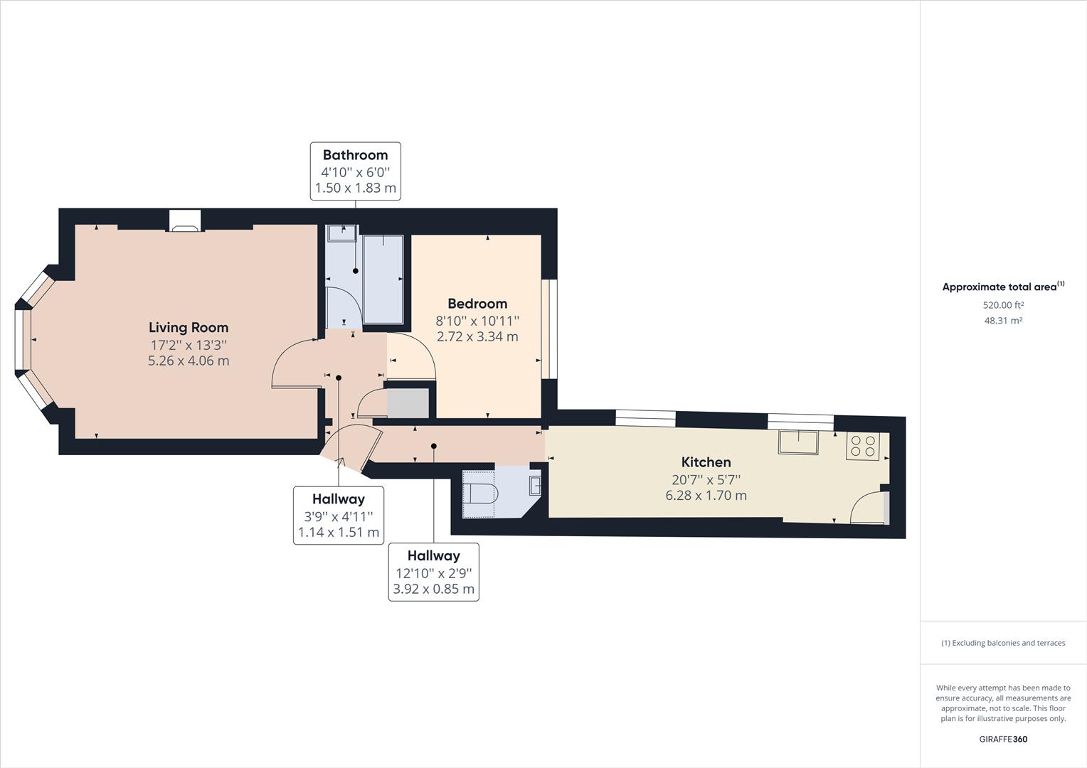 Flat 3, 2, New Steine, Brighton floorplan