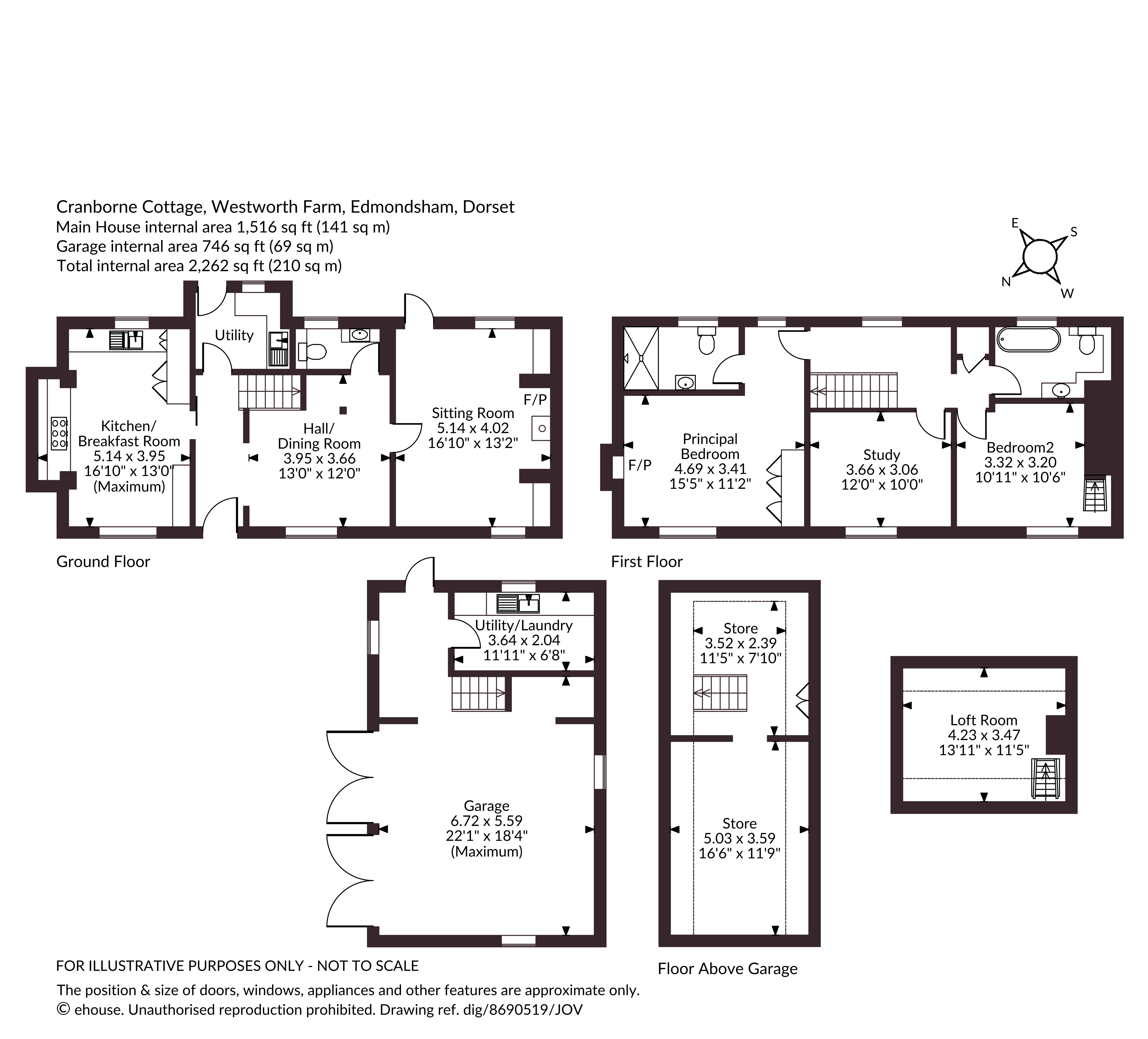 Cranborne Cottage,, Westworth Farm, Wimborne floorplan