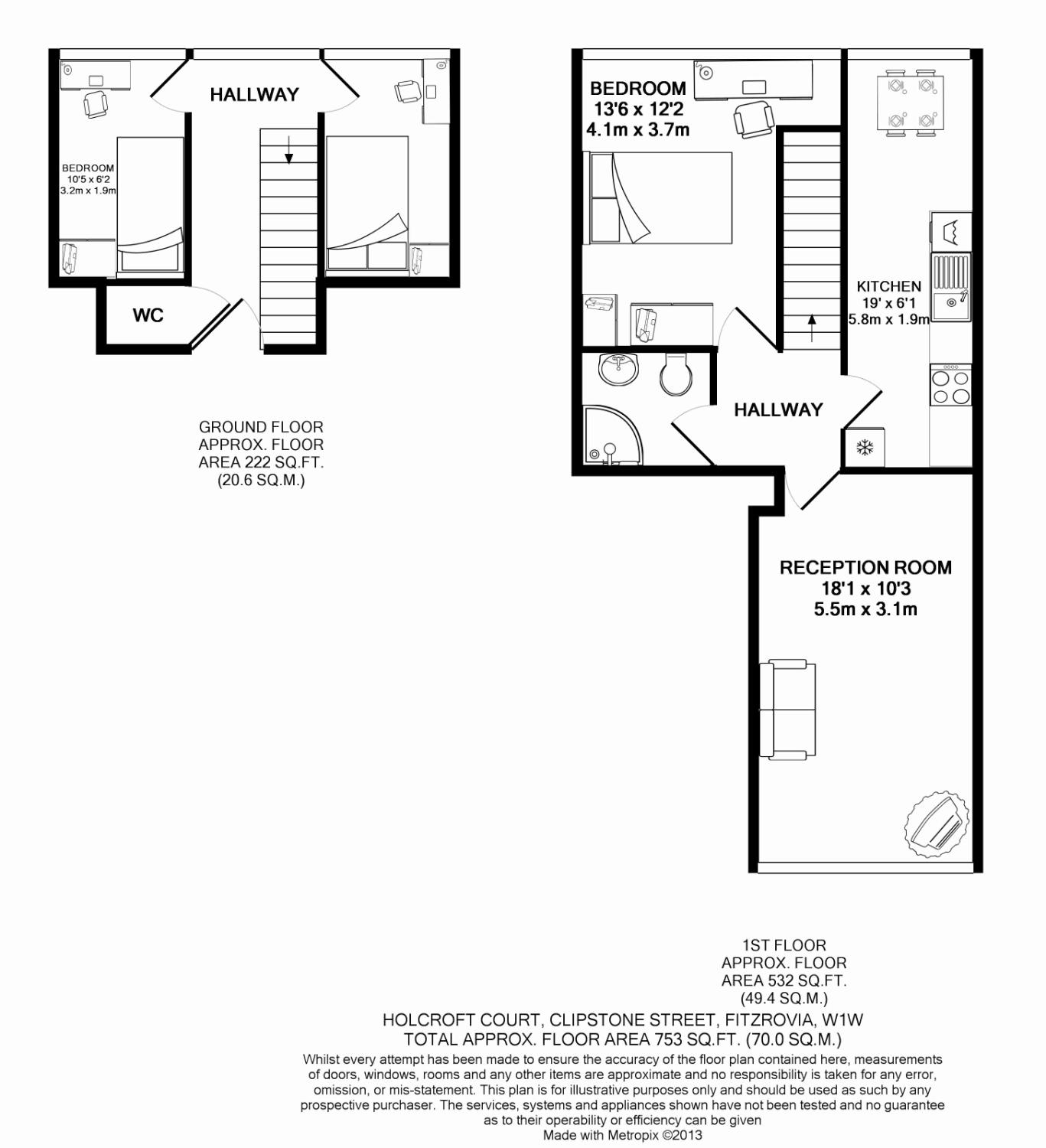 3 Bedrooms Flat to rent in Holcroft Court, Clipstone Street, Fitzrovia, London W1W