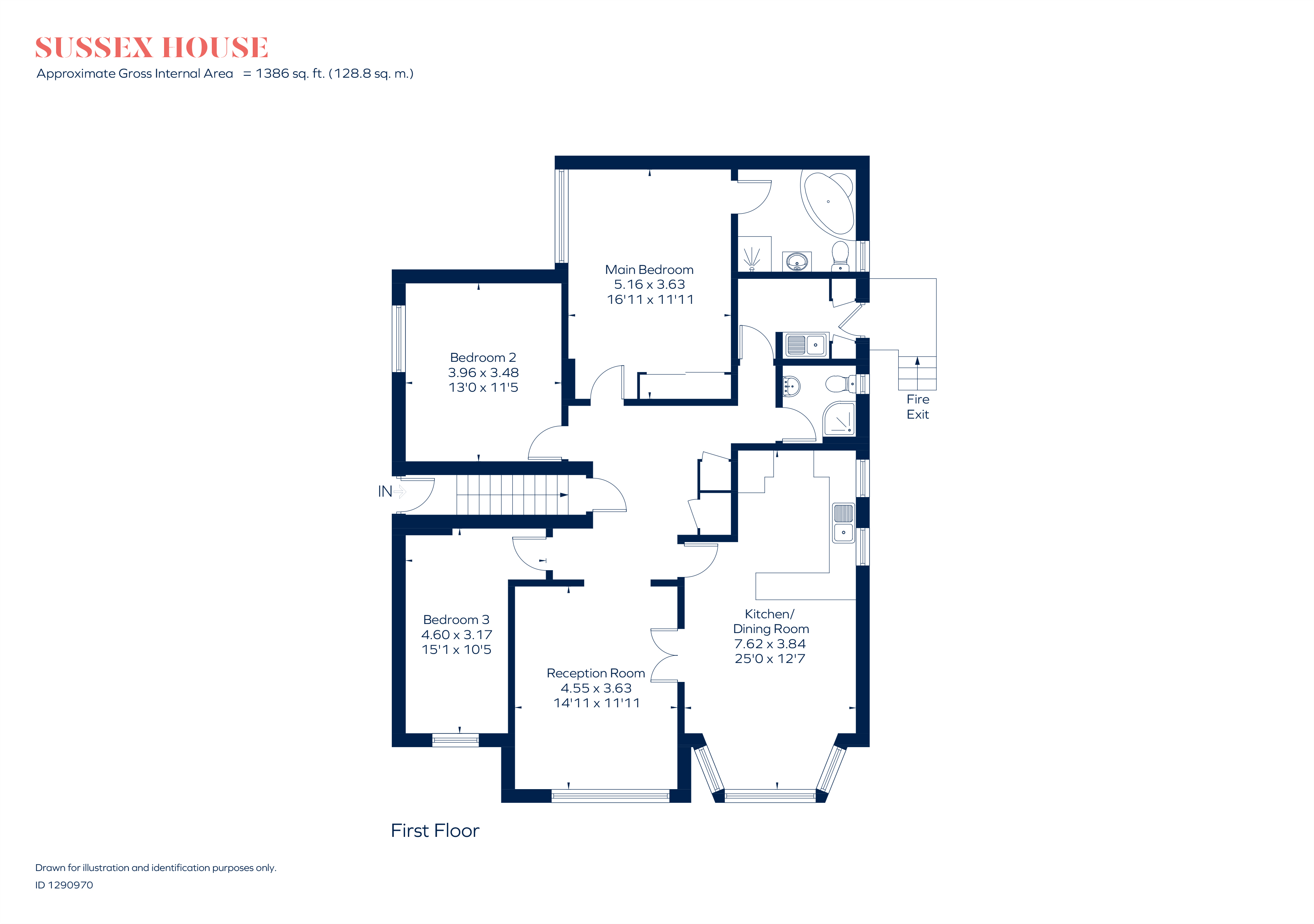 Flat 3, Sussex House, 86, Raymond Road, London floorplan