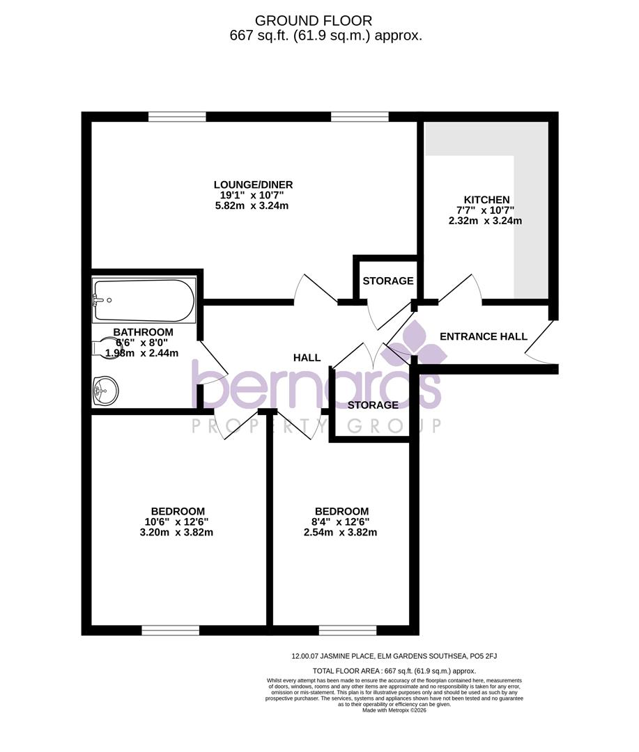 7, Jasmine Place, Elm Gardens, Southsea floorplan