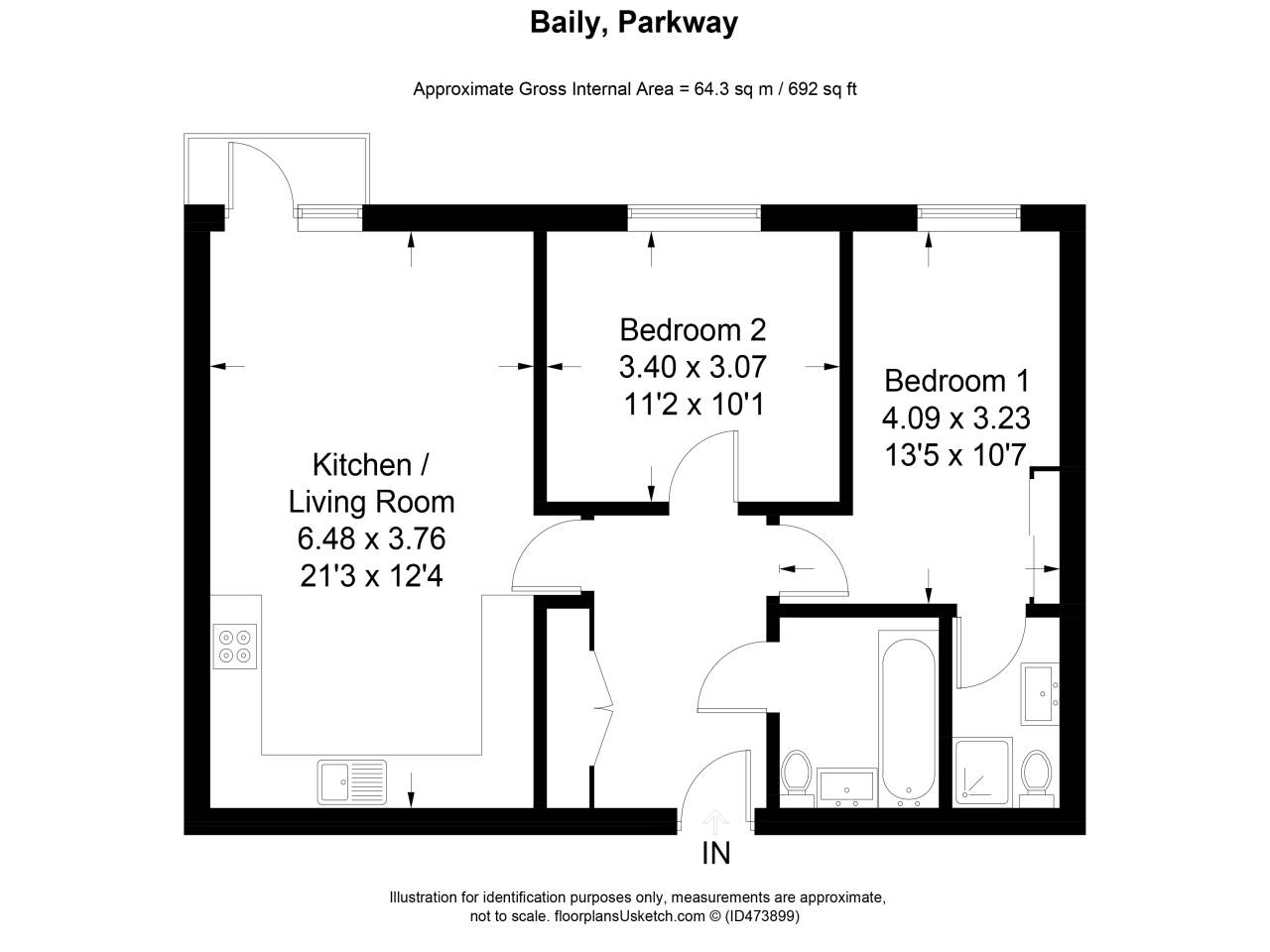 2 Bedrooms Flat to rent in Baily, Parkway, Newbury RG14