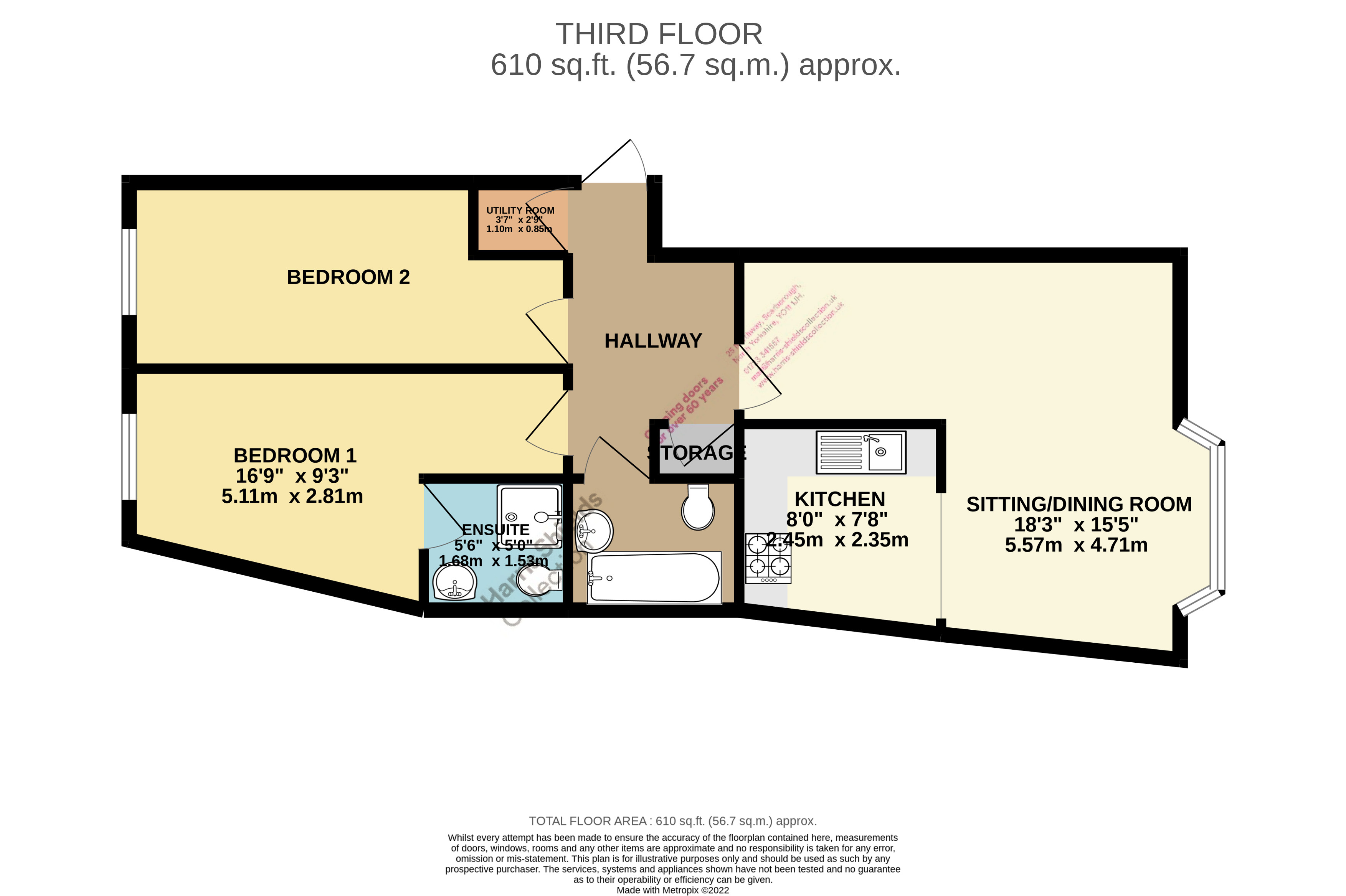 Prince Of Wales Terrace, Scarborough, North Yorkshire YO11, 2 bedroom