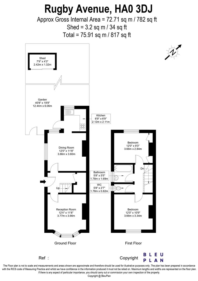 55, Rugby Avenue, Wembley floorplan