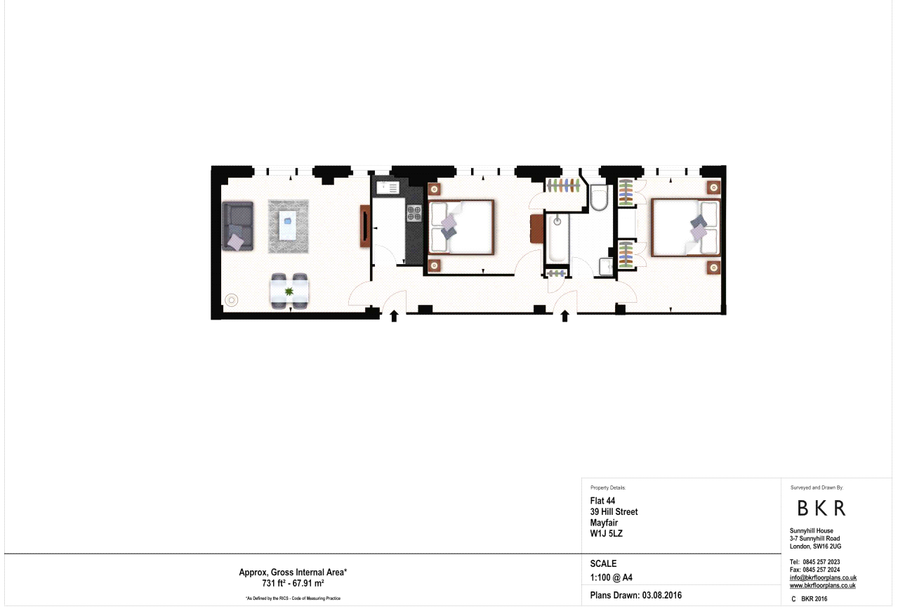 2 Bedrooms Flat to rent in Hill Street, London W1J