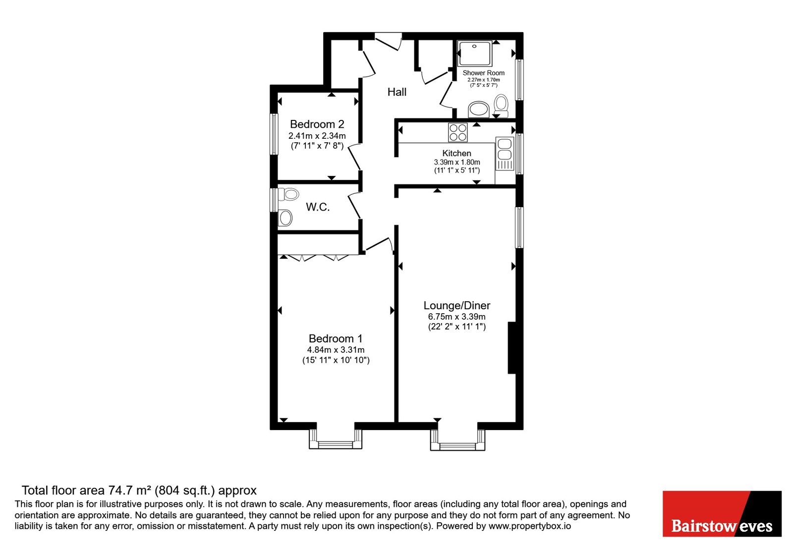 Flat 6, Rosewood Lodge, 79, Wickham Road, Croydon floorplan