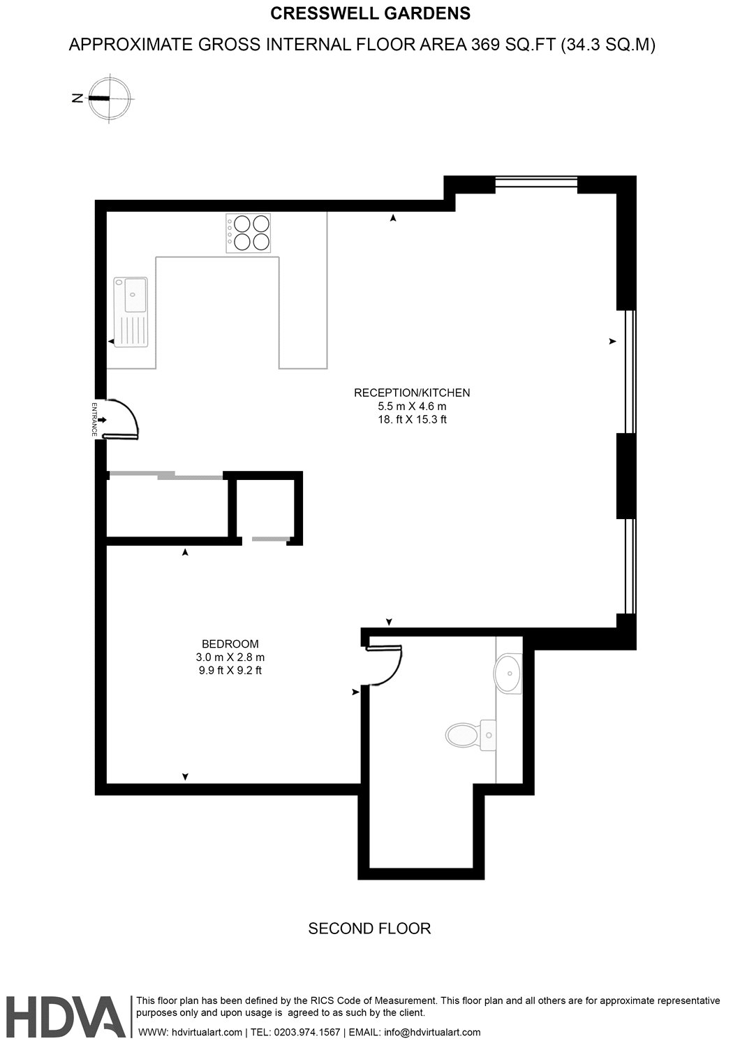 Flat 12, 18, Cresswell Gardens, London floorplan