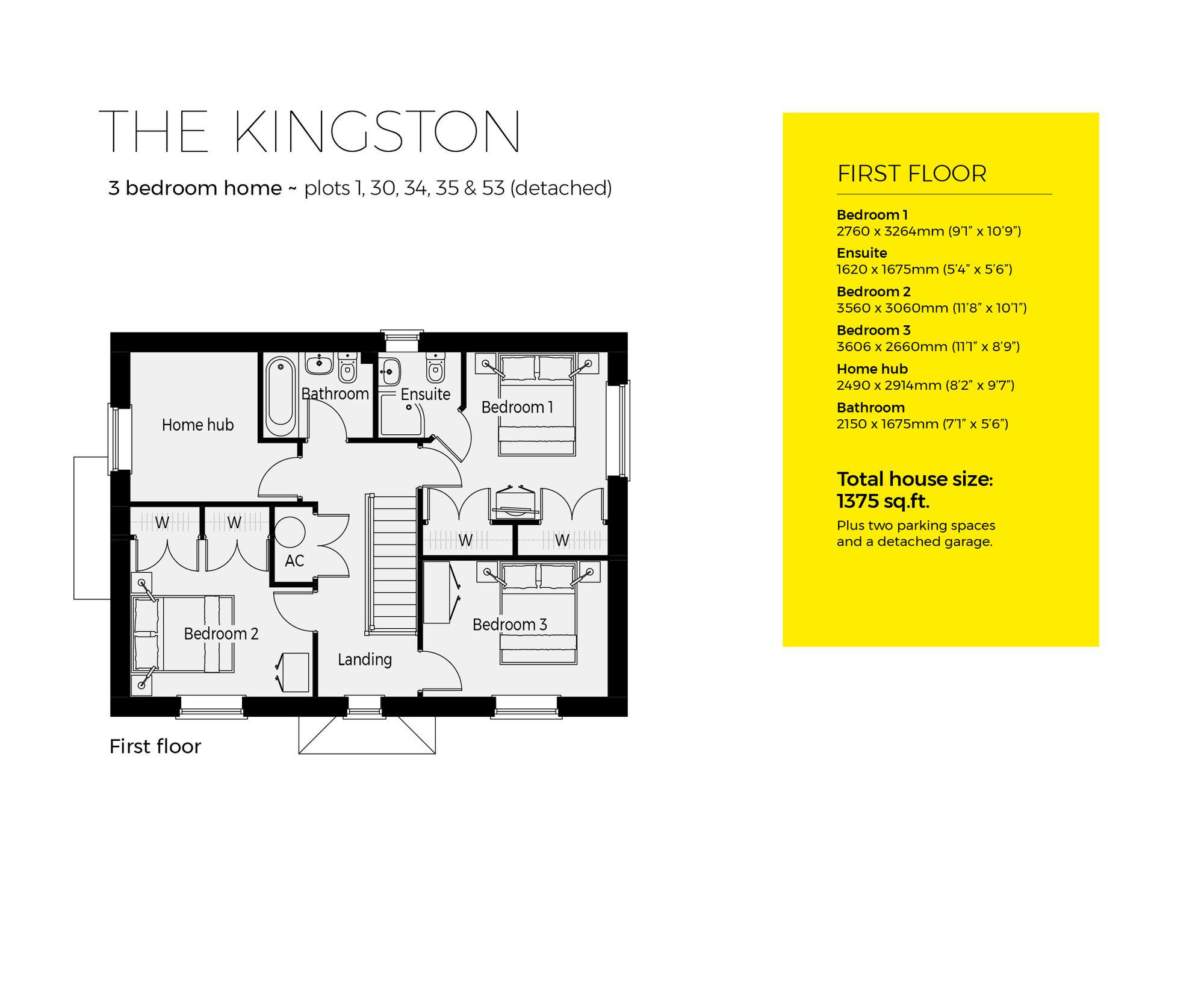 Plot 34 Kingston, Cygnets Rest, Drakes Broughton floorplan