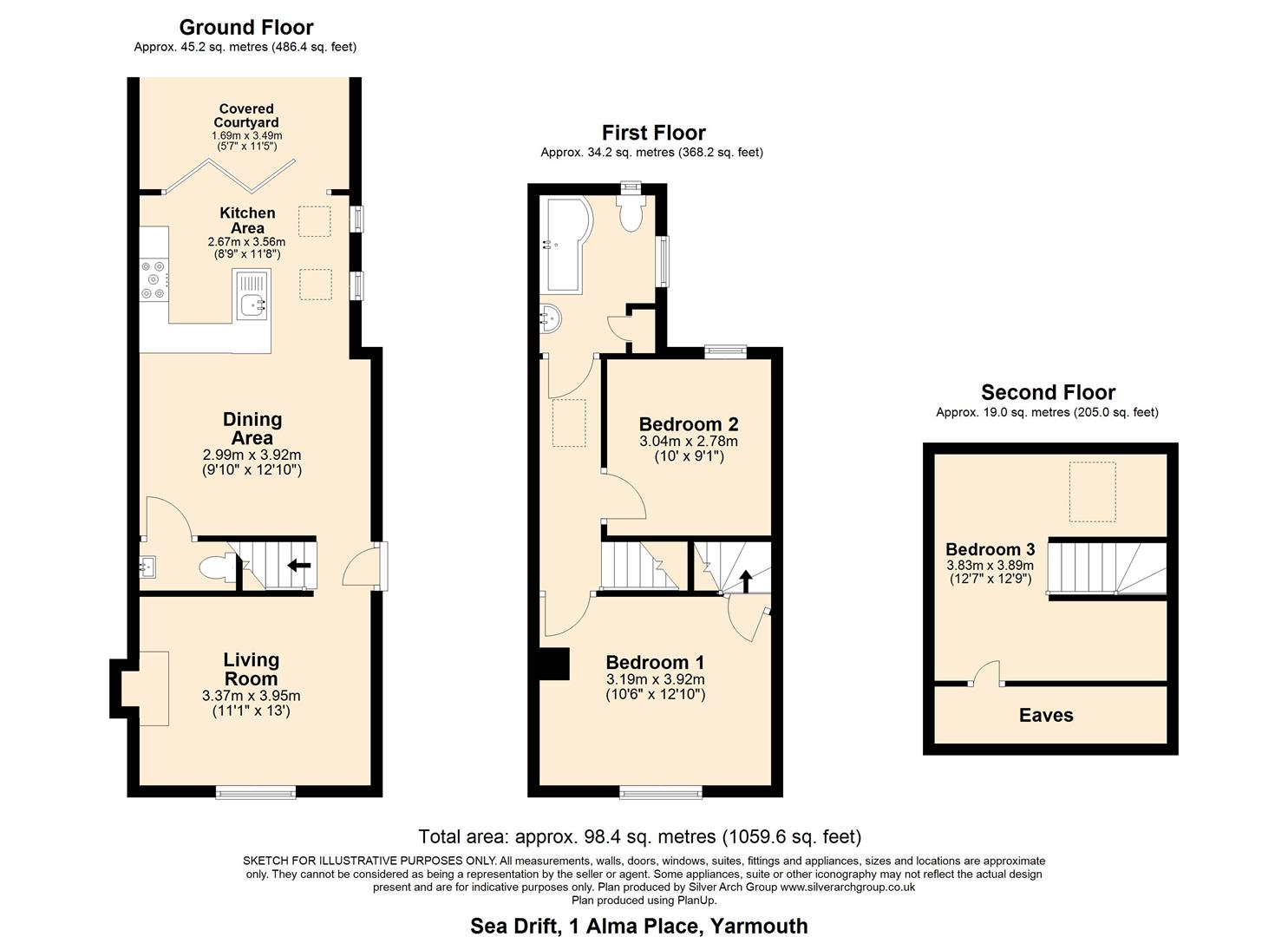 Sea Drift, 1 Alma Place, Yarmouth floorplan