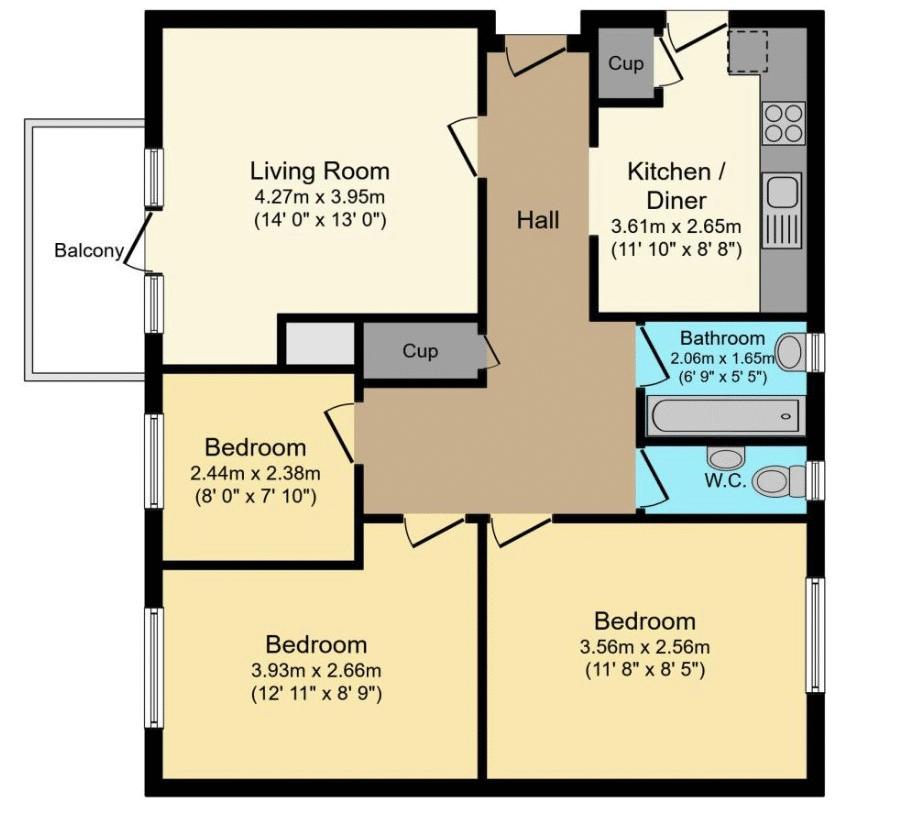 348, Hoe Lane, Enfield floorplan