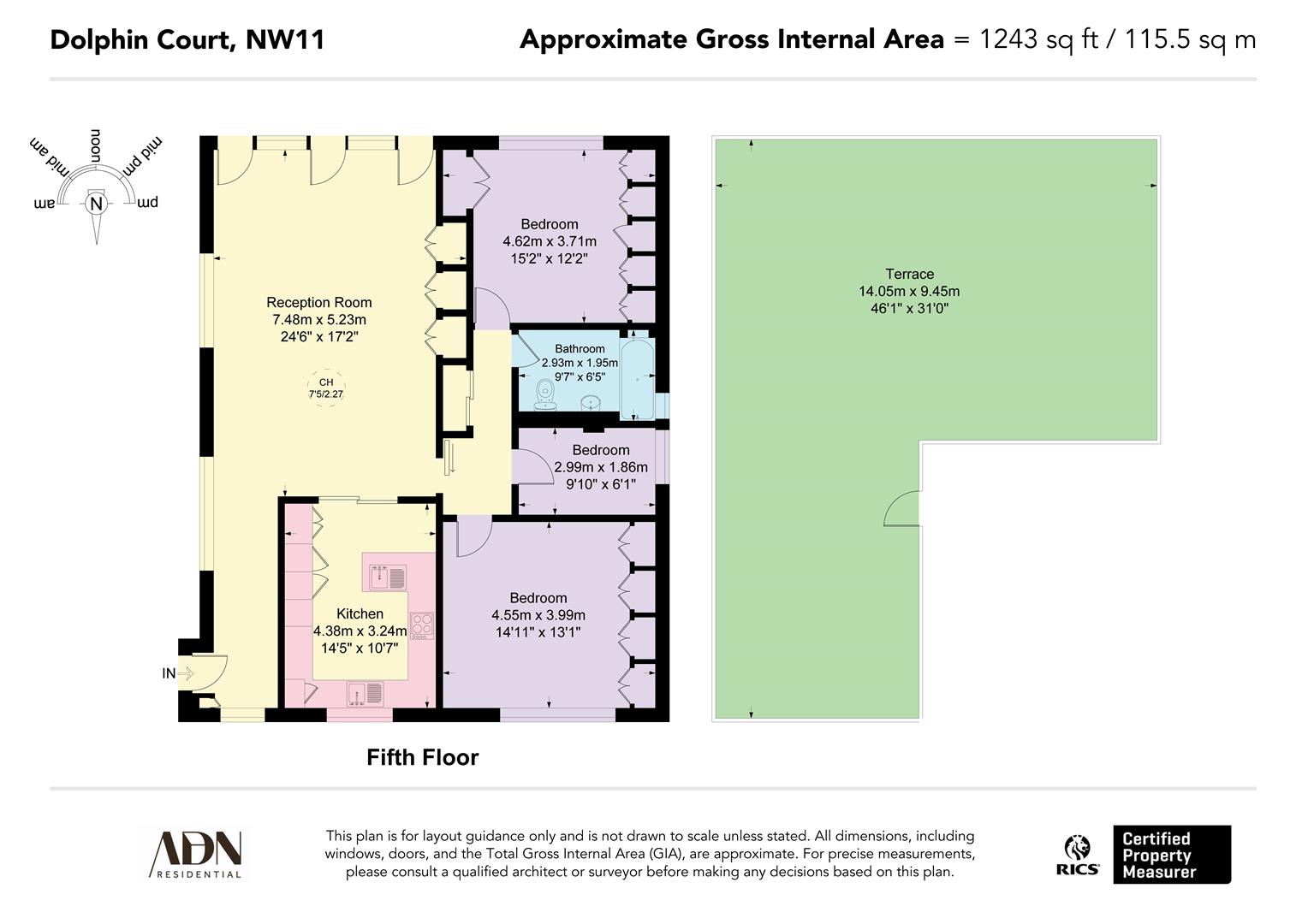 Flat 28, Dolphin Court, Woodlands, London floorplan