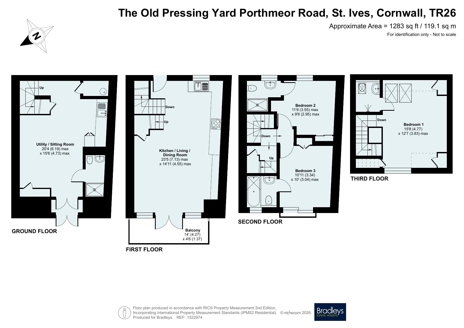 1 The Old Pressing Yard,, Porthmeor Road, Cornwall floorplan
