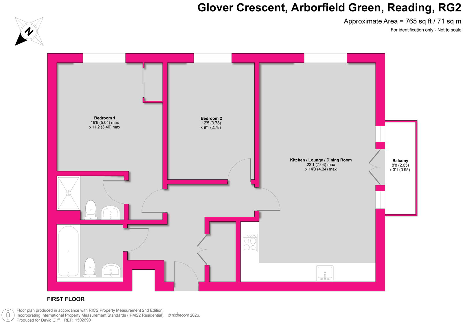 Flat 3, Girling House, 8, Glover Crescent, Reading floorplan