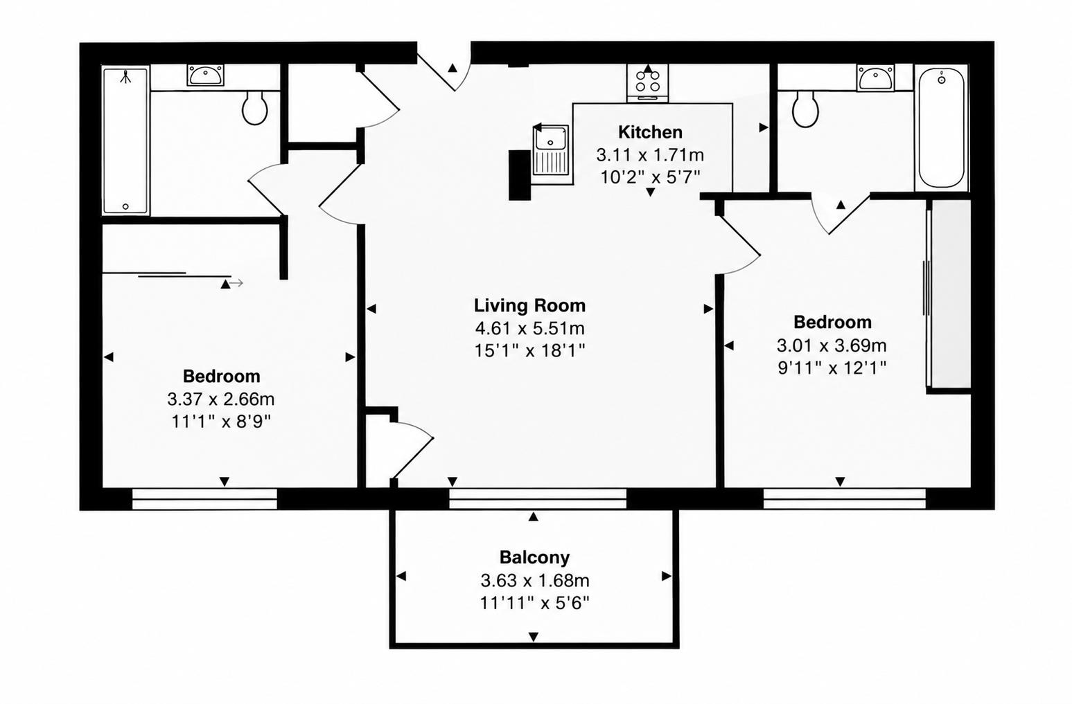 5 Hepworth House, Edinburgh Gate, Harlow floorplan