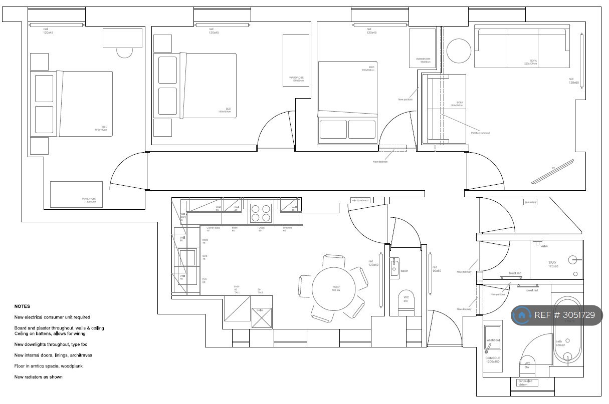Flat, Grace House Vauxhall St, London floorplan