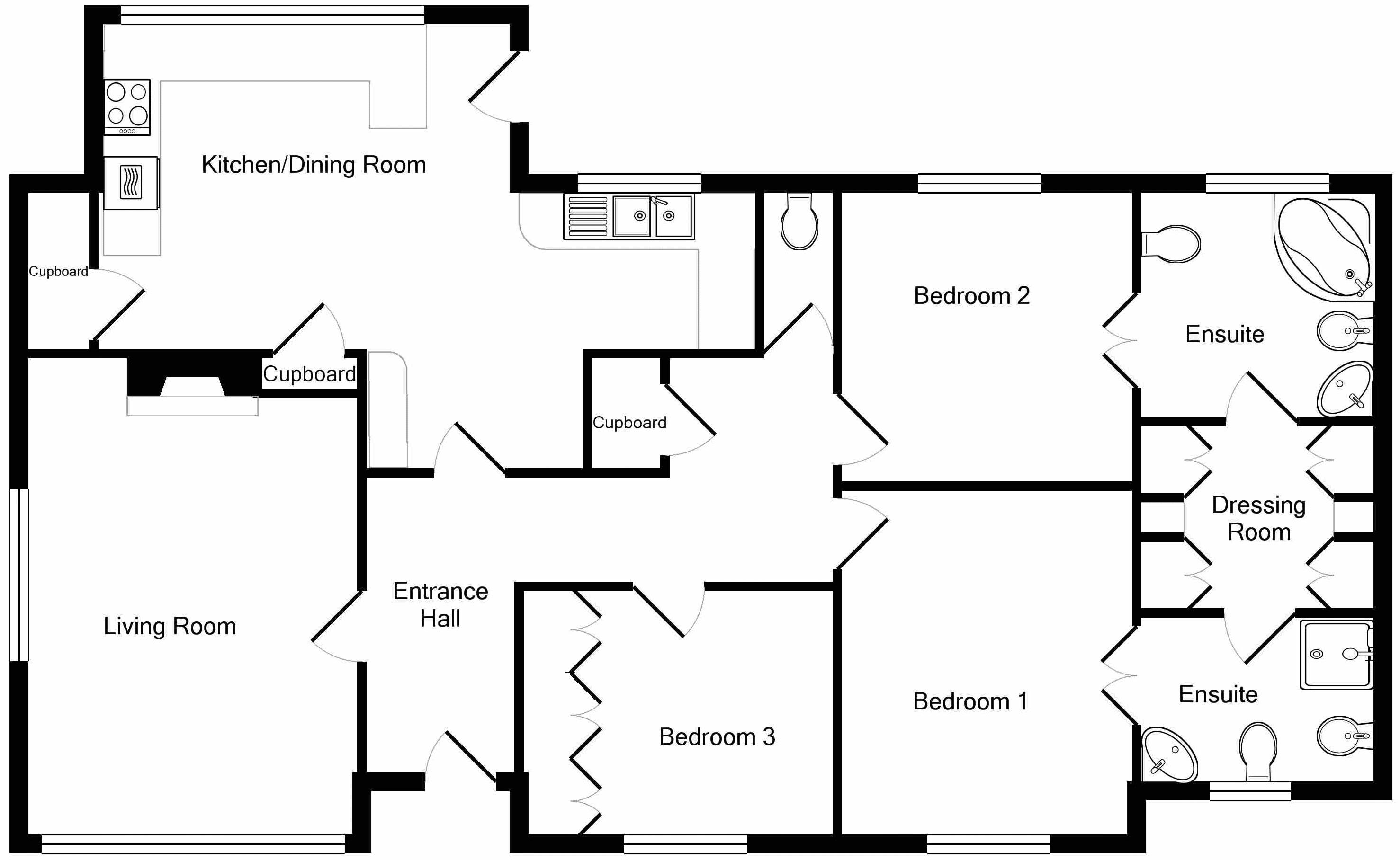 3 Bedrooms Bungalow for sale in Francis Close, Creech Heathfield, Taunton TA3