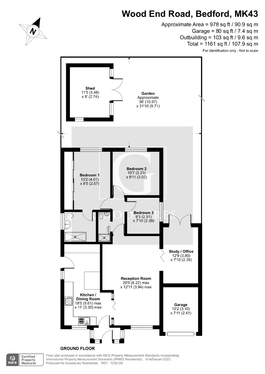 Wood End Road, Kempston, Bedford MK43, 3 bedroom detached bungalow for