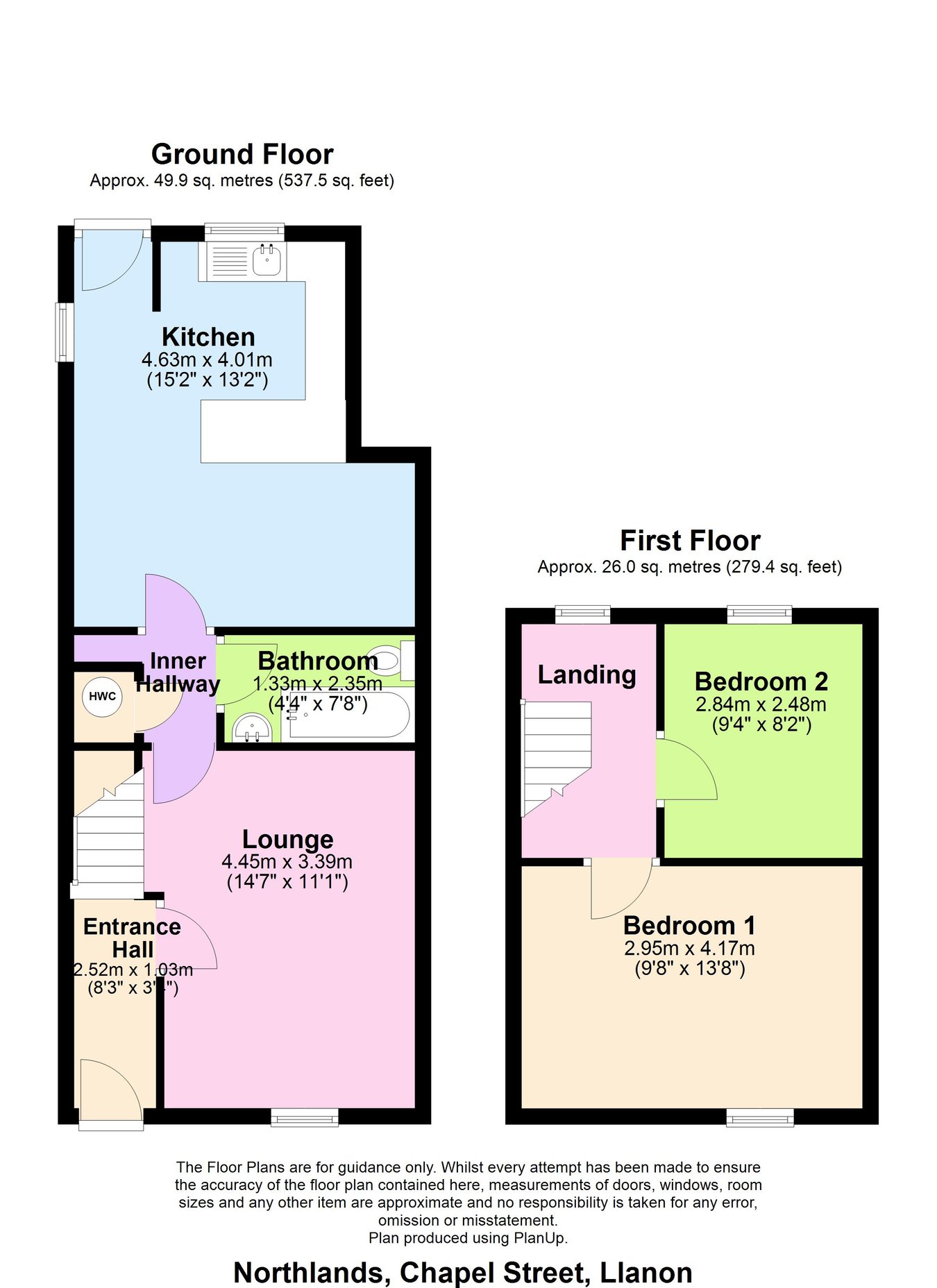 Northlands, Stryd y Capel, Llanon floorplan