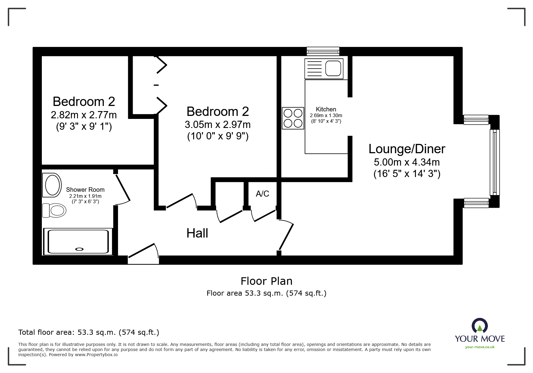 Flat 16, Exmouth Court,, Long Causeway, Devon floorplan