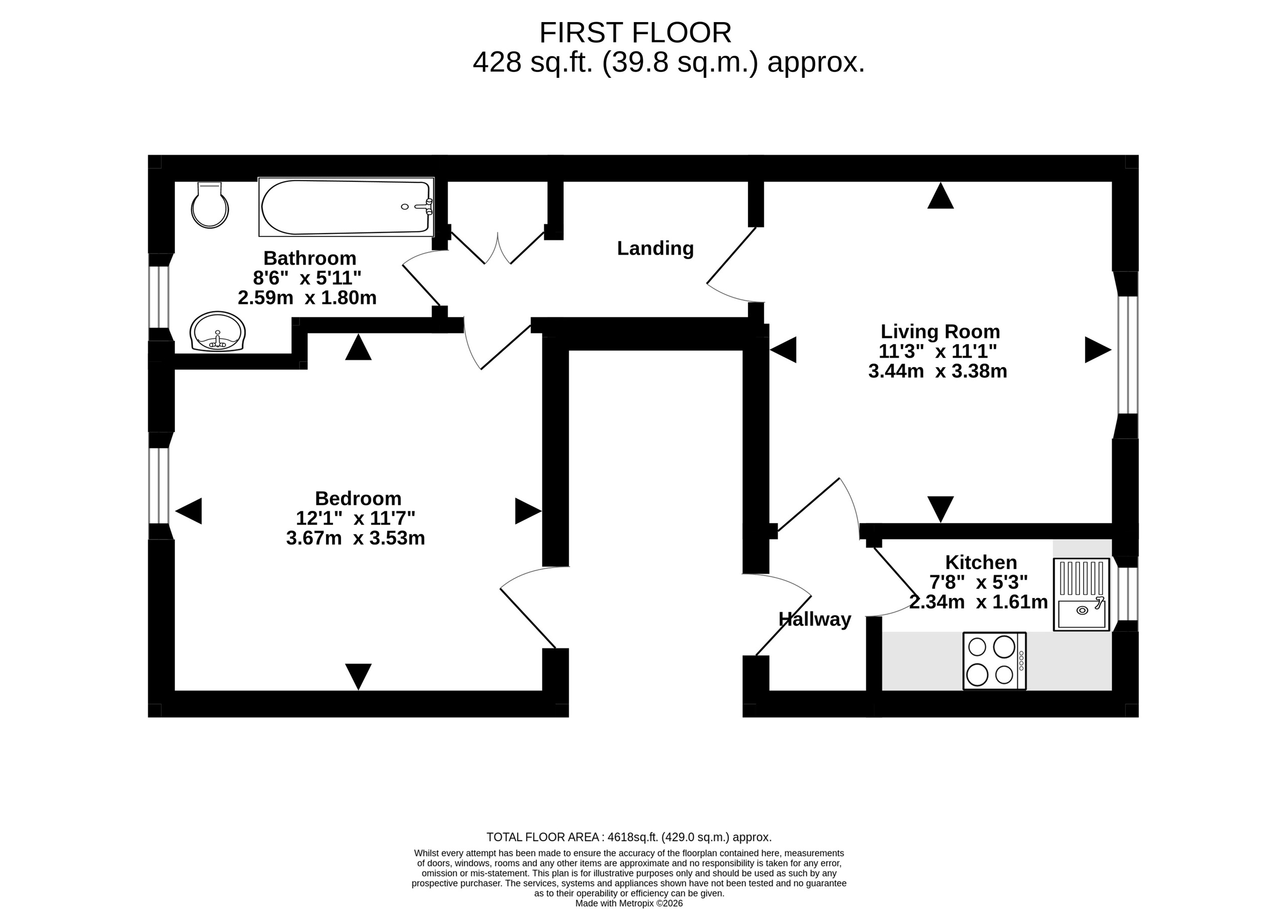 First Floor Flat, 34 Belmont Road, Bristol floorplan