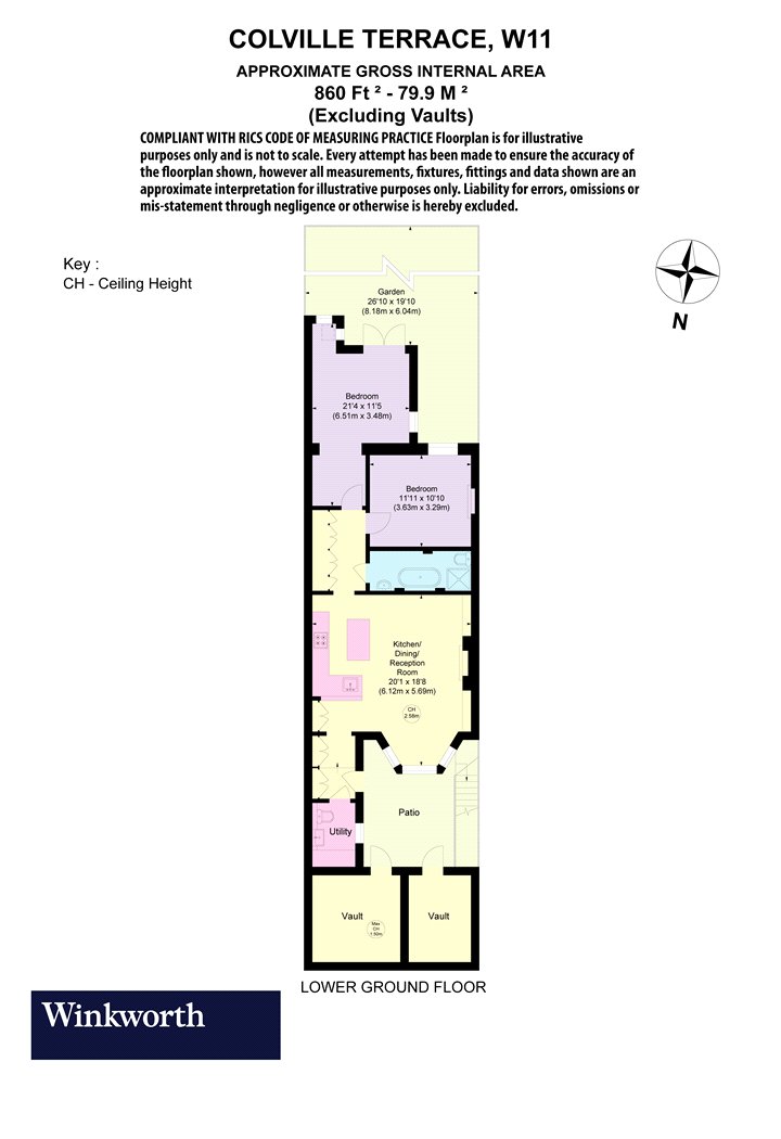 Basement, 19, Colville Terrace, London floorplan