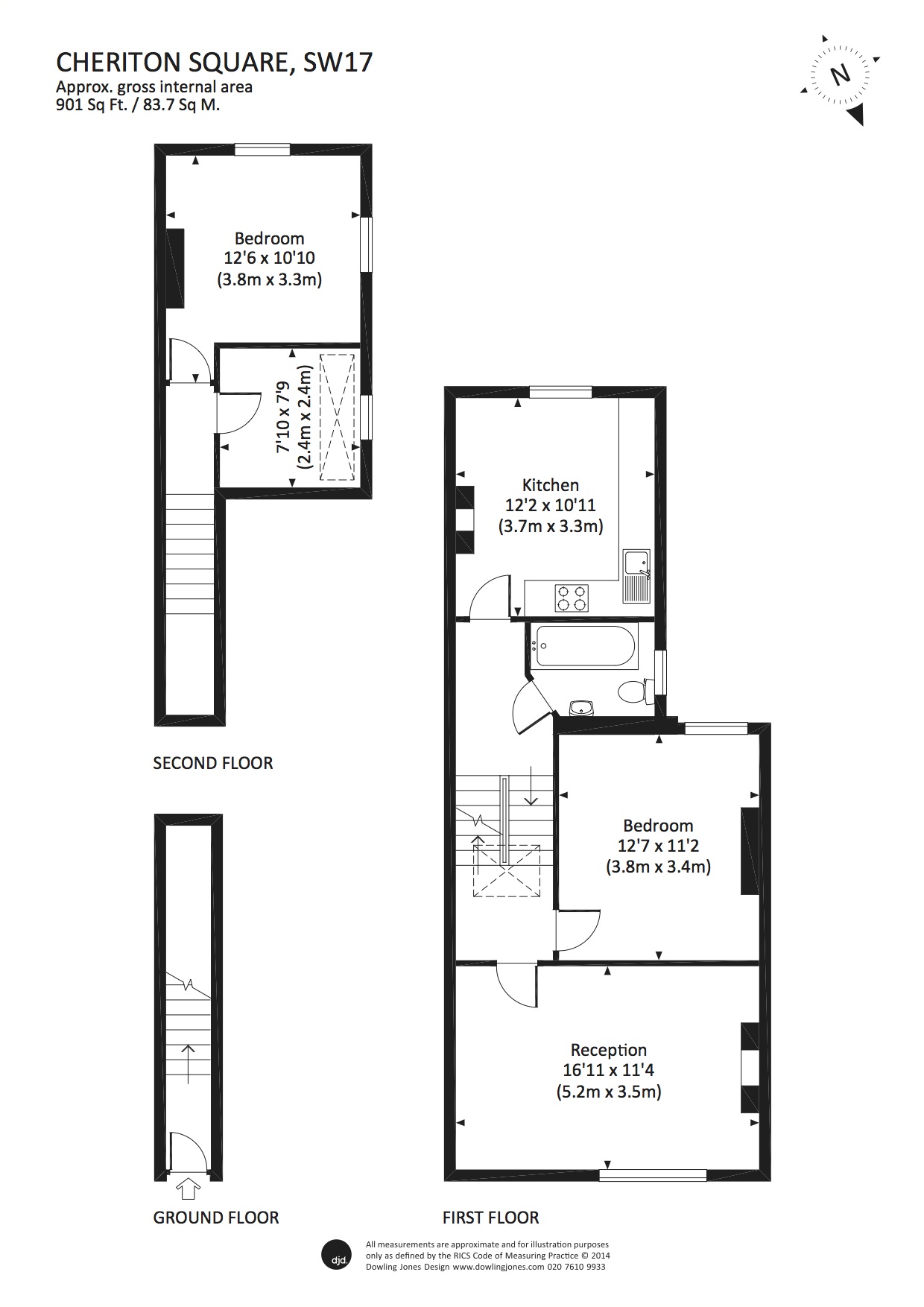 2 Bedrooms Flat to rent in Cheriton Square, London SW17