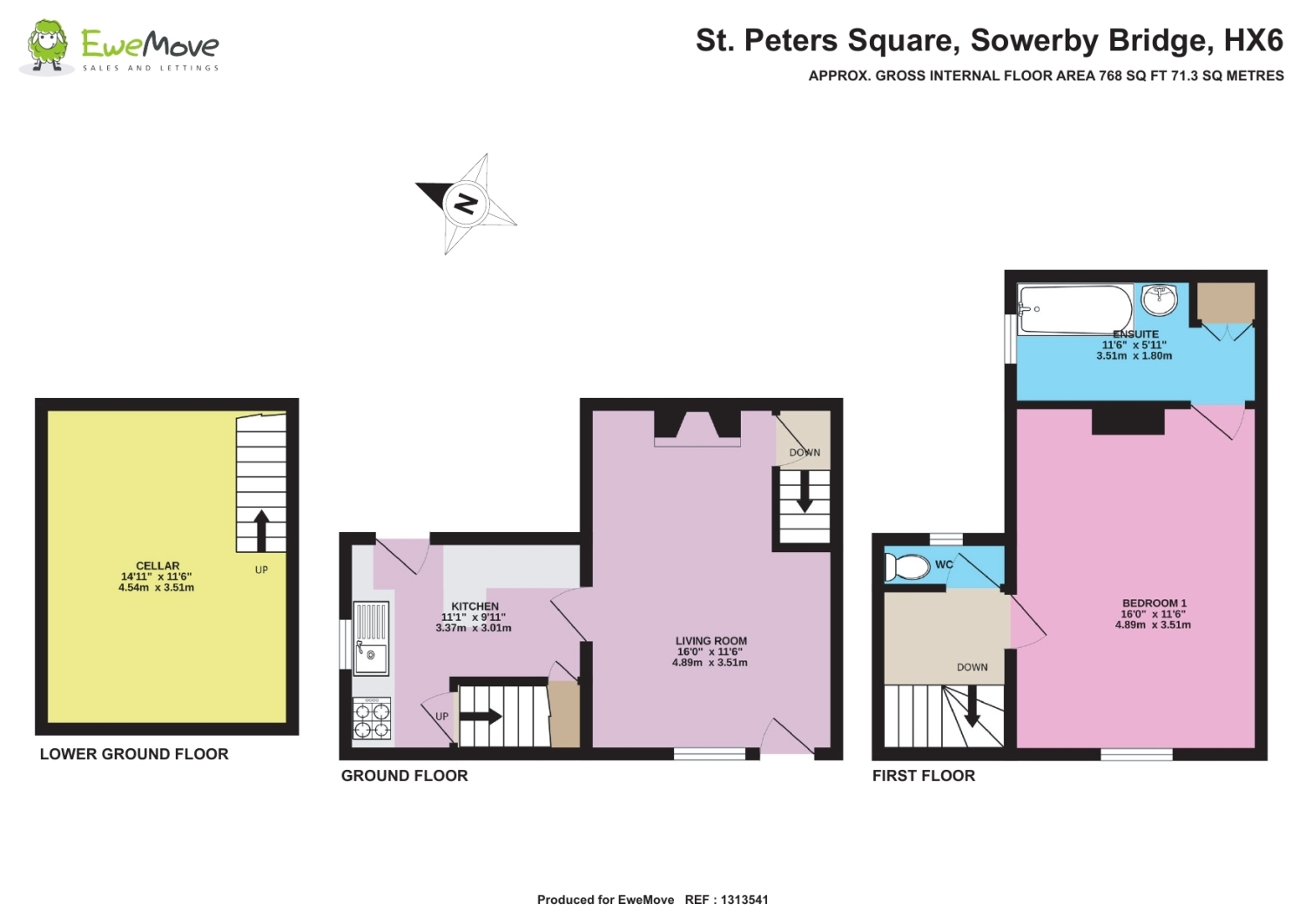 1, ST. PETERS SQUARE, SOWERBY BRIDGE floorplan