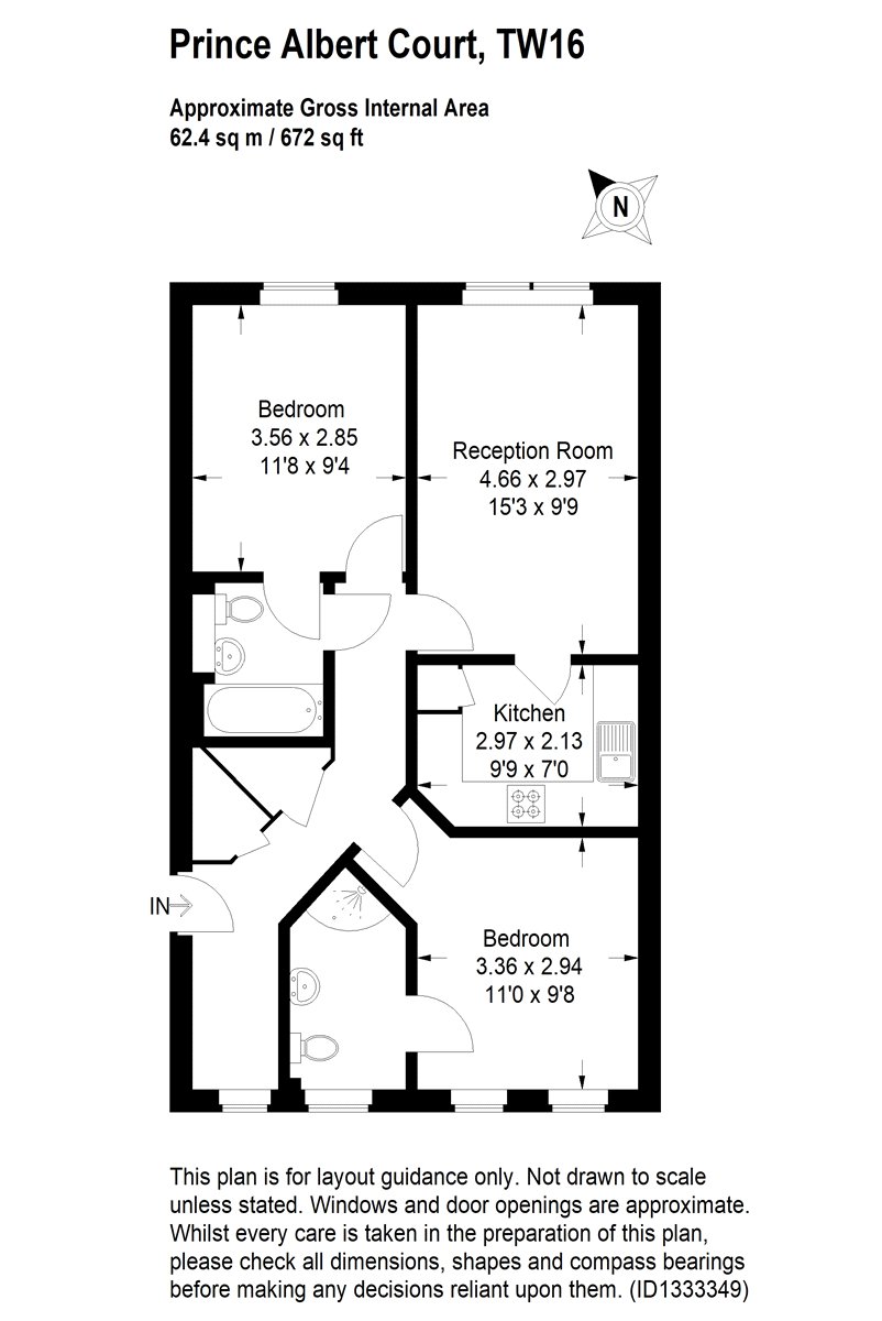 Flat 22, Prince Albert Court,, Sunbury-on-Thames, Surrey floorplan