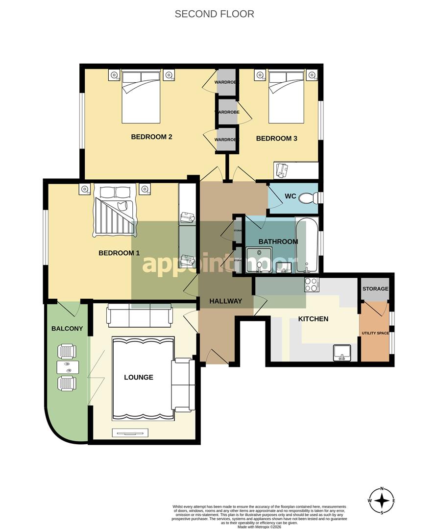 Flat D6, Argyll House, Seaforth Road, Westcliff-On-Sea floorplan