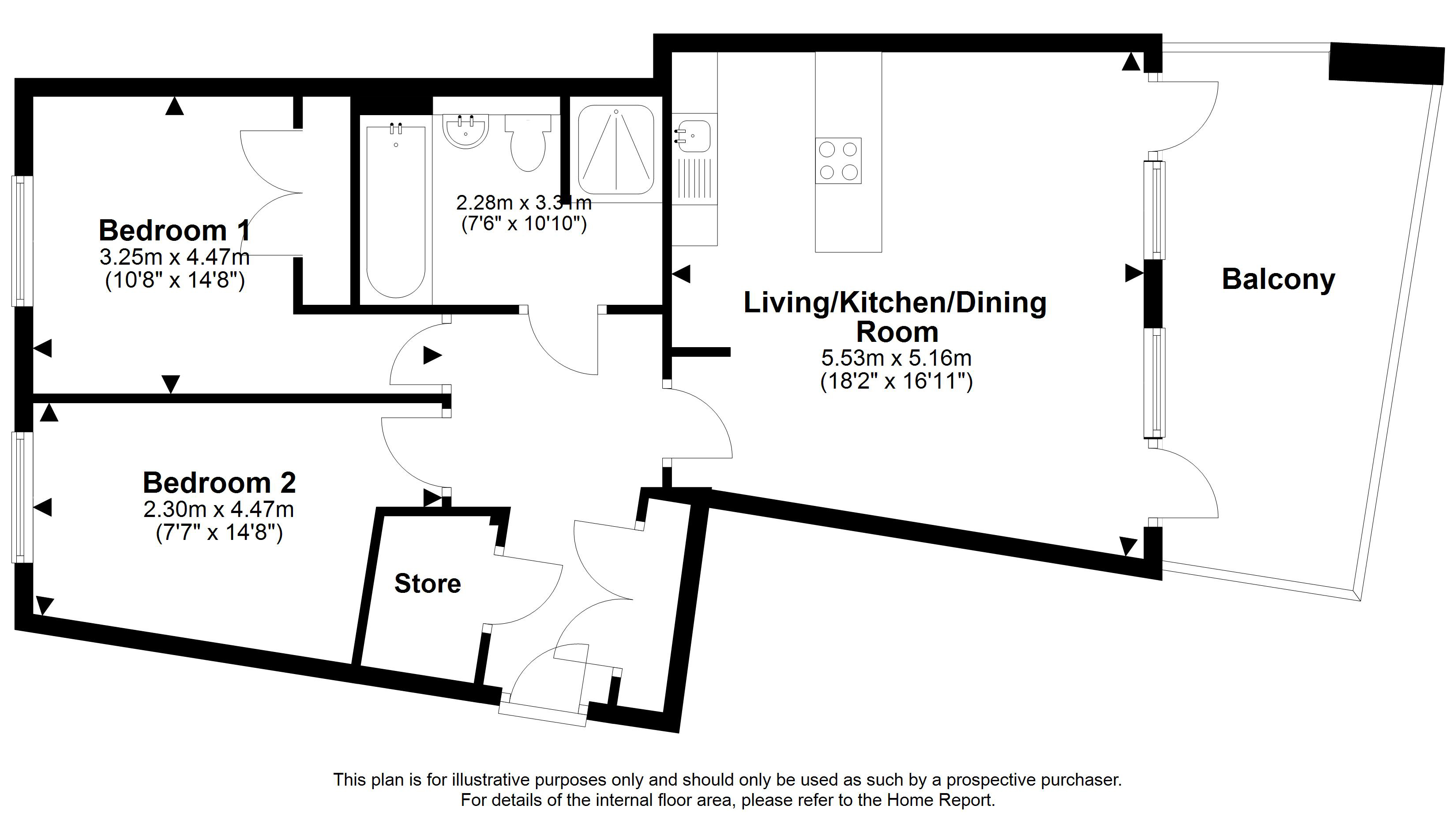 Flat 8, 197, West Craigs Green, Craigs Road, Edinburgh floorplan