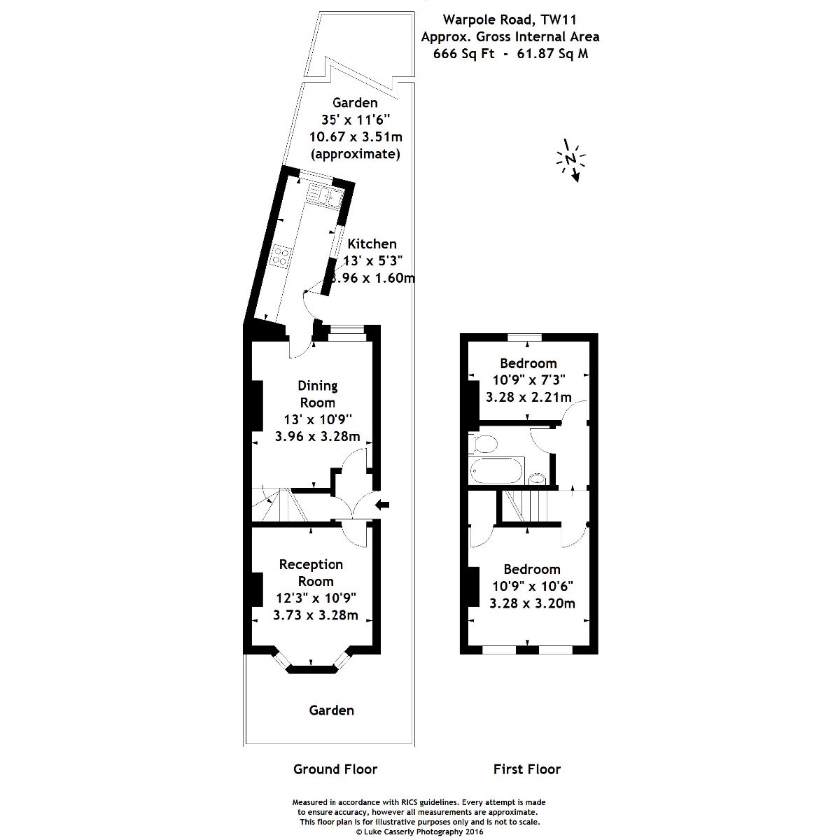 2 Bedrooms Semi-detached house for sale in Walpole Road, Teddington TW11