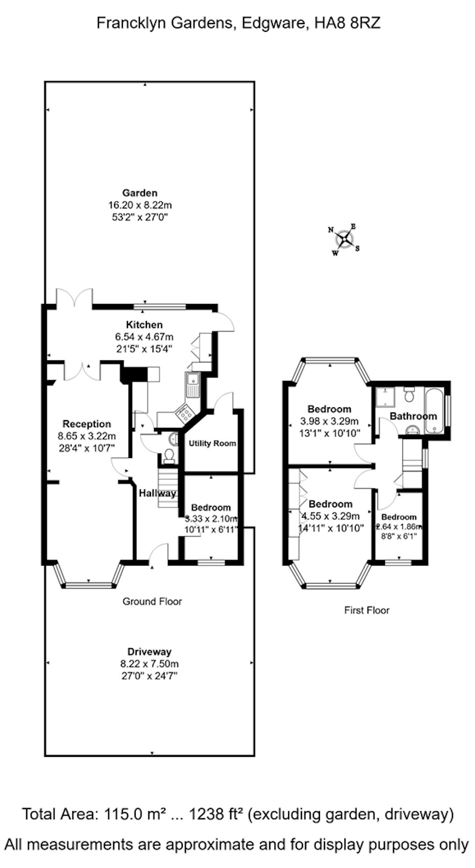 Francklyn Gardens, Edgware floorplan