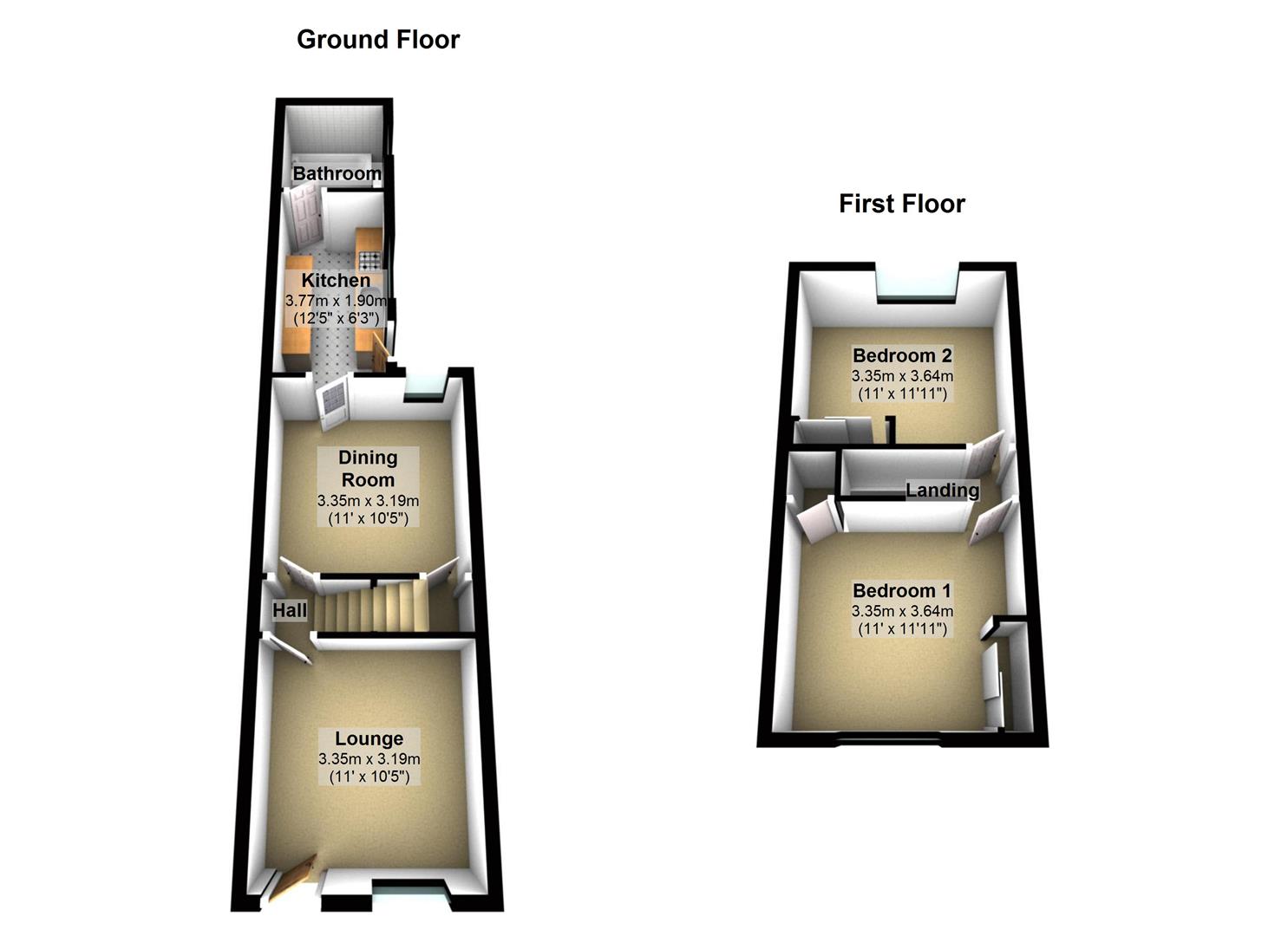 2 Bedrooms Terraced house to rent in New Town Street, Luton LU1