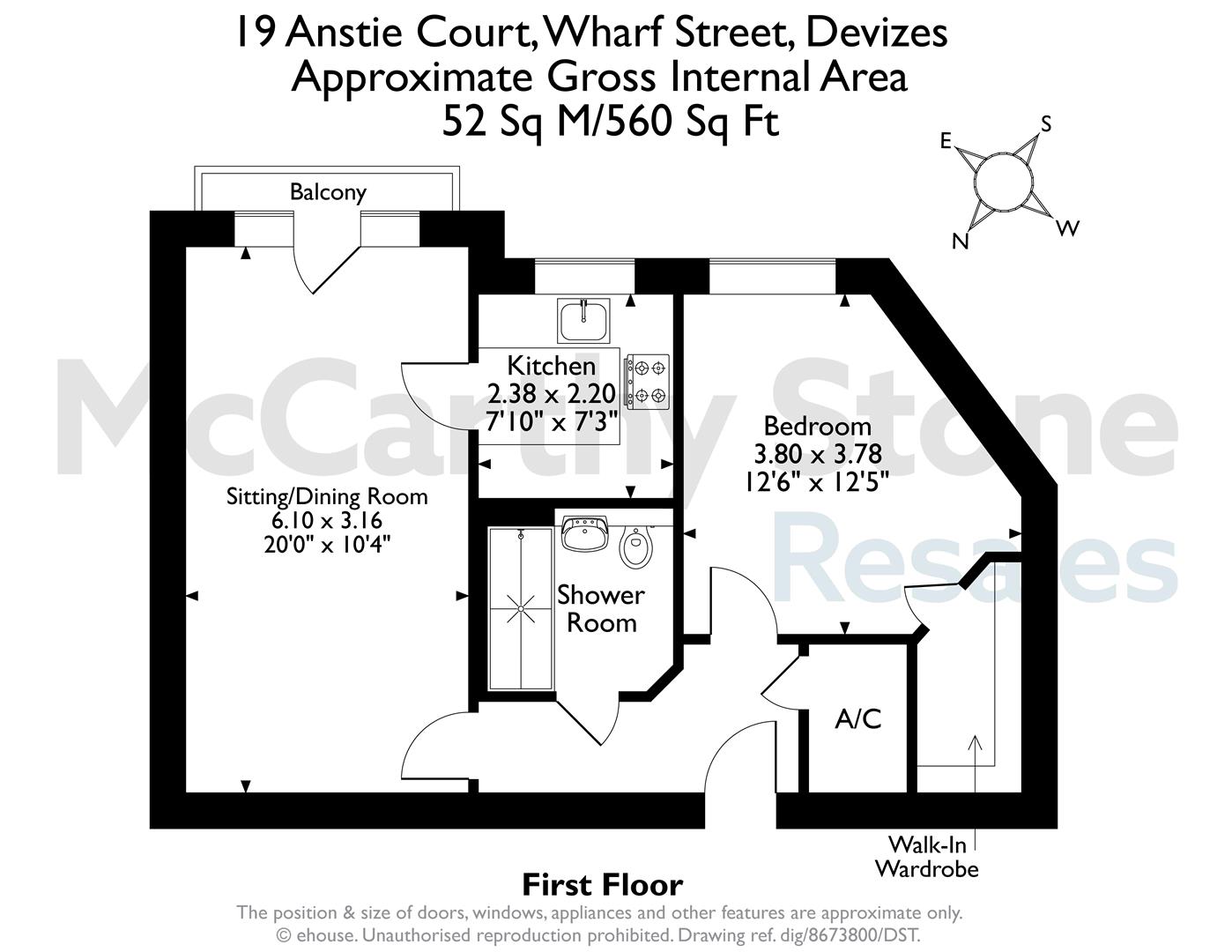 19 Anstie Court, Wharf Street, Devizes floorplan