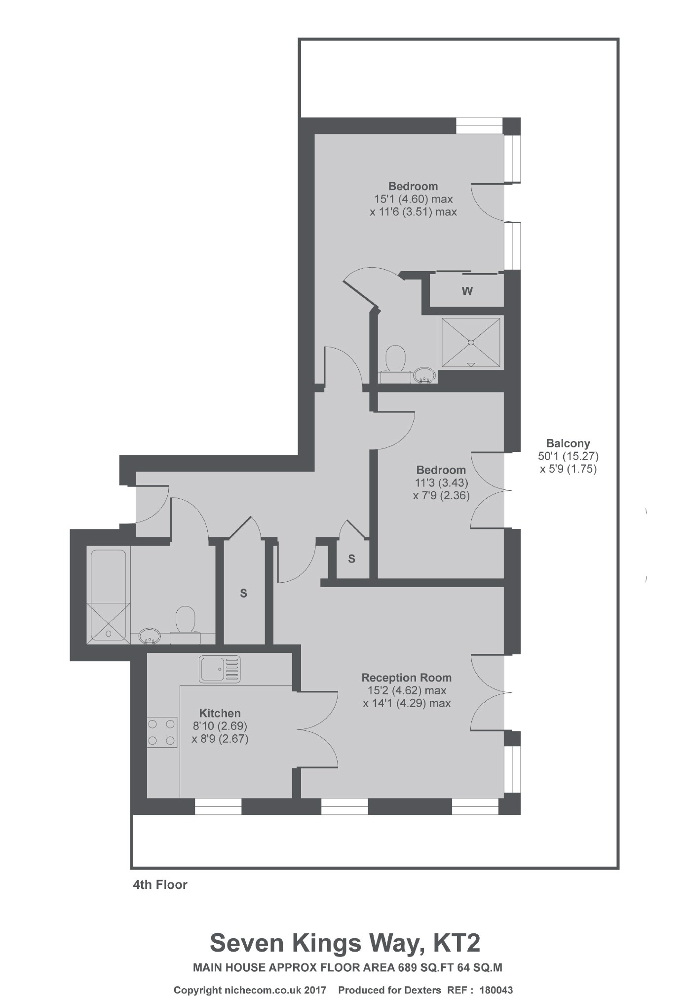 Flat 46, Falmouth House, Royal Quarter, Kingston Upon Thames floorplan