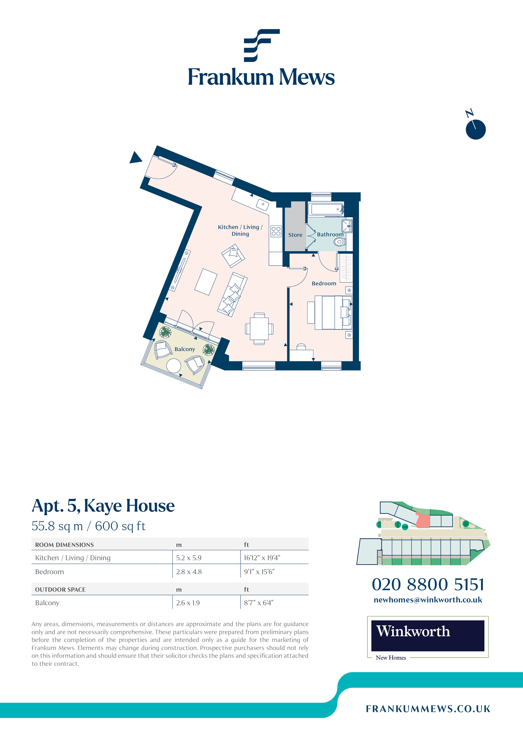 5 Kaye House,, Frankum Mews, London floorplan