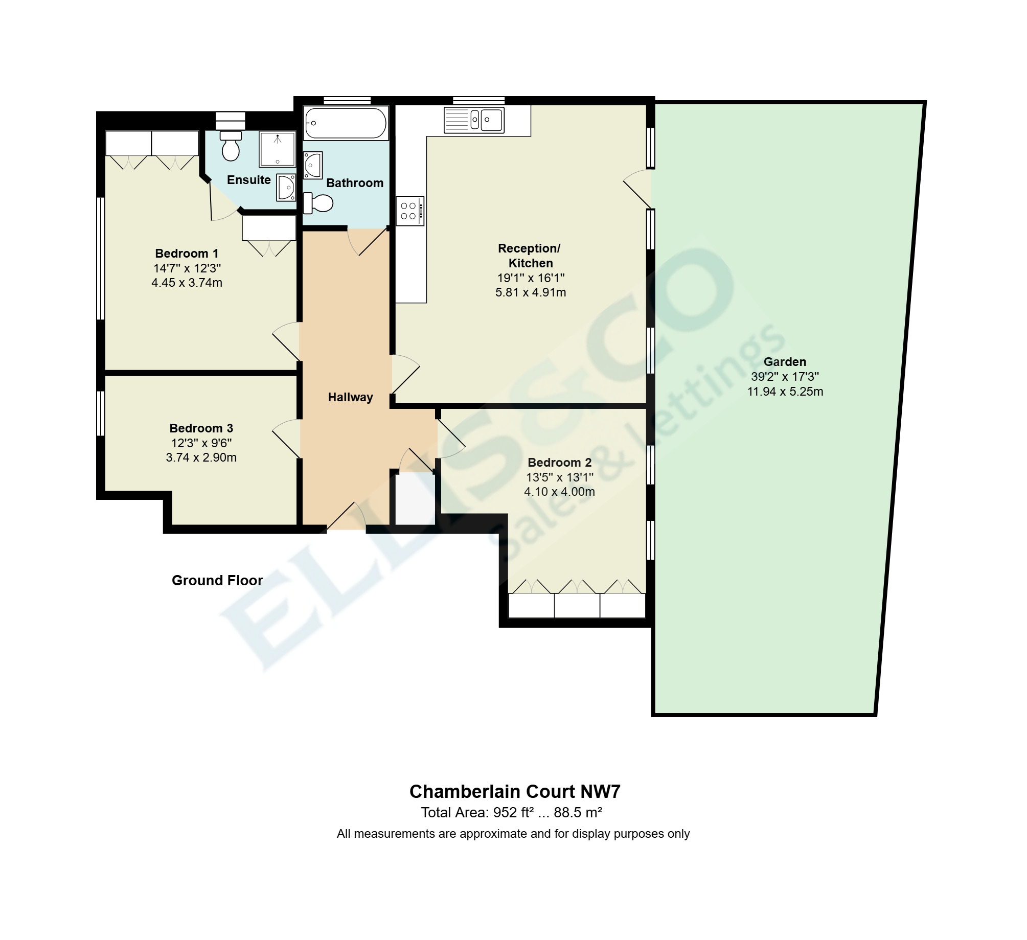 Flat 1,,, Chamberlain Court, Mill Hill floorplan