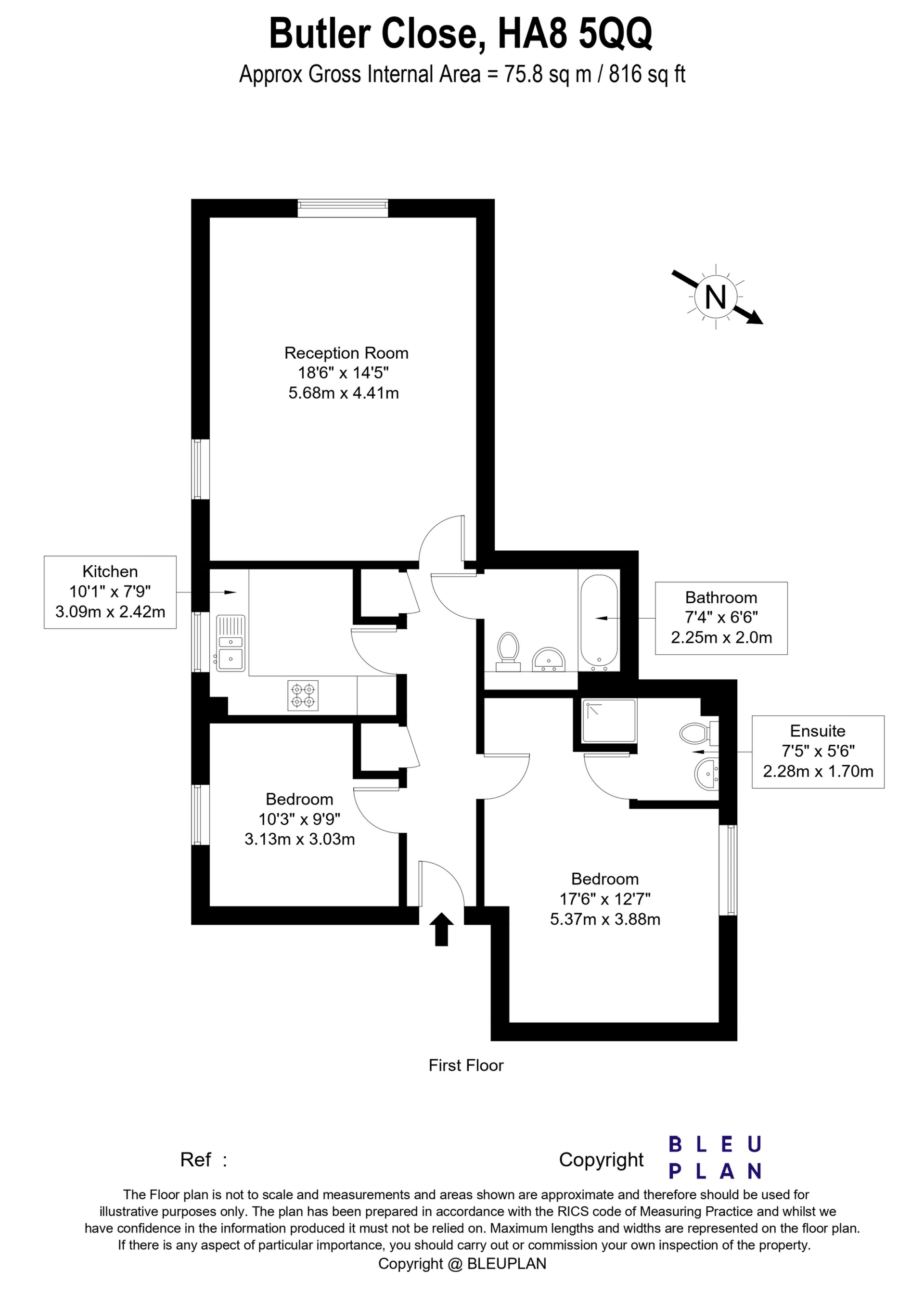 2, Butler Close, London floorplan