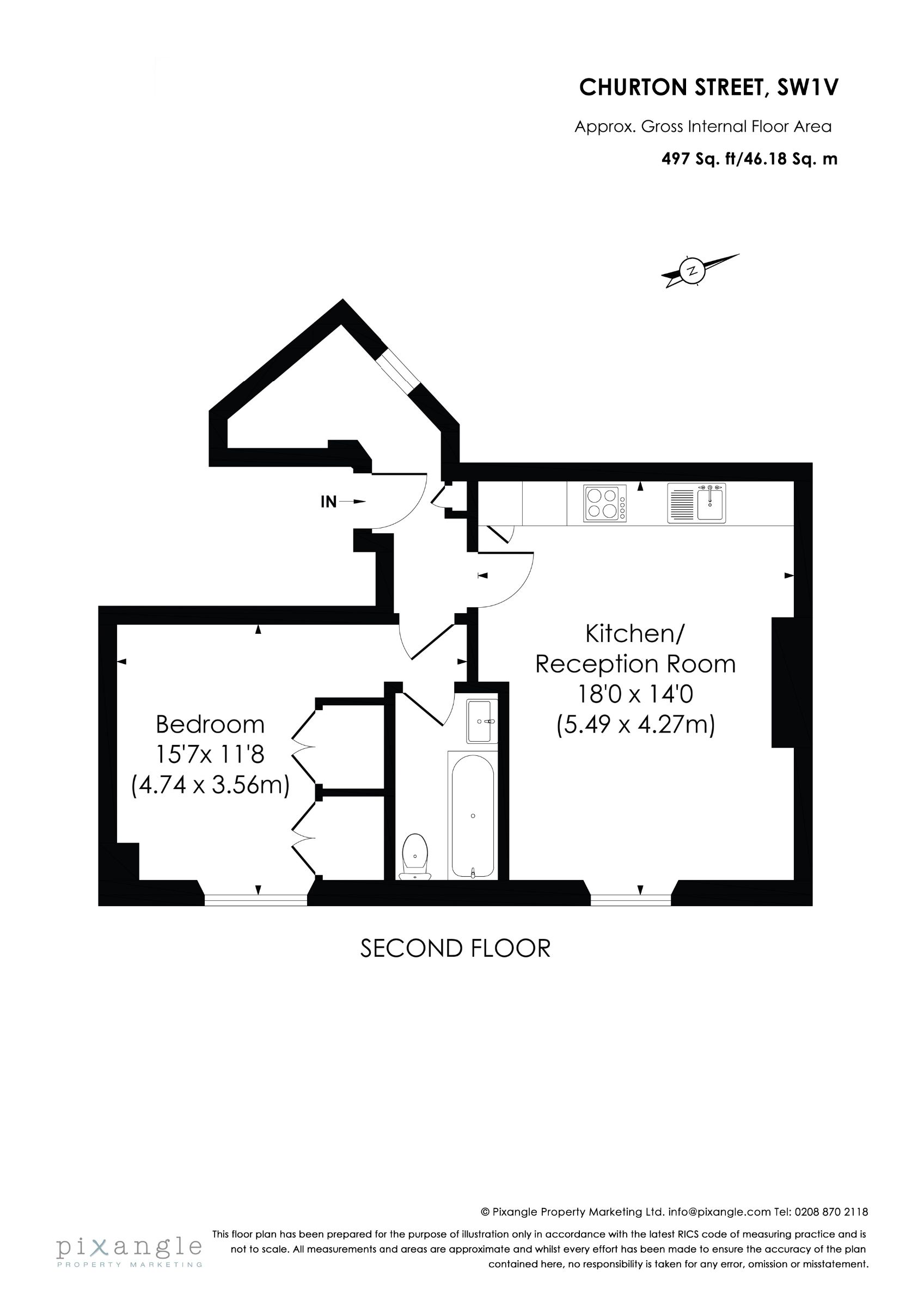 Flat B, 46a Churton Street, London floorplan