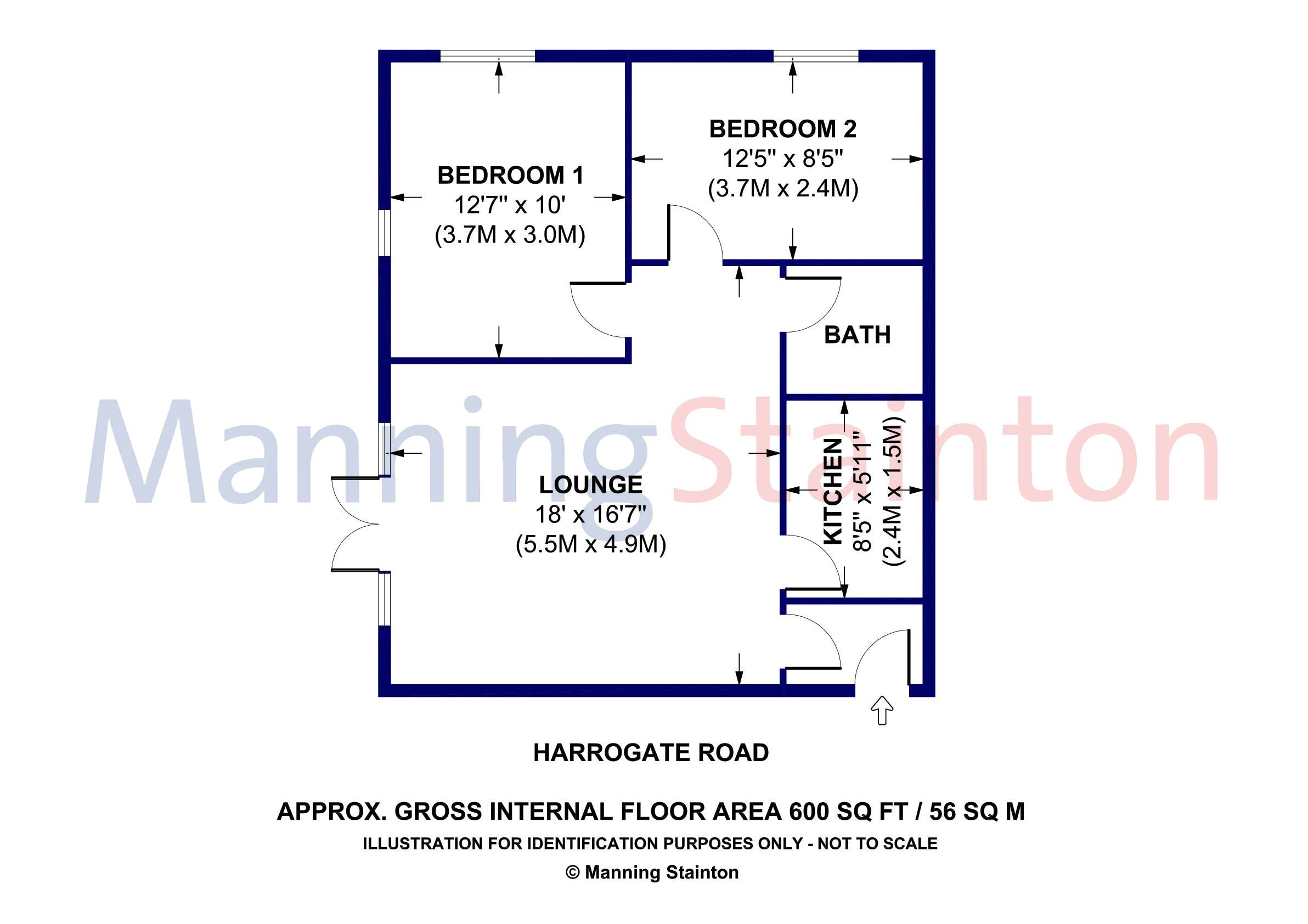 2 Bedrooms Flat to rent in Apartment 8, Harrogate Road, Leeds, West Yorkshire LS17