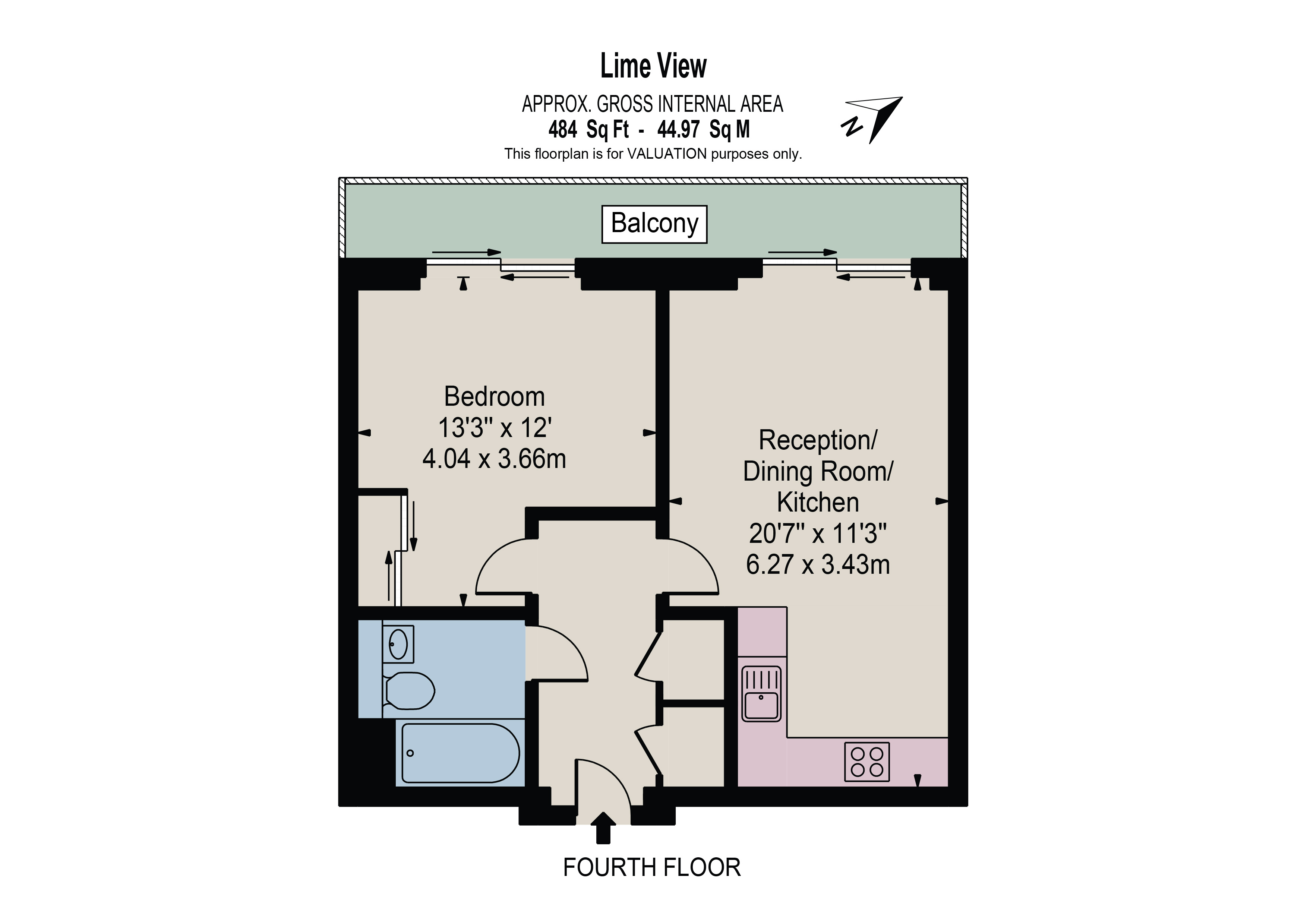 Flat 403, Lime View Apartments, 2, John Nash Mews, London floorplan