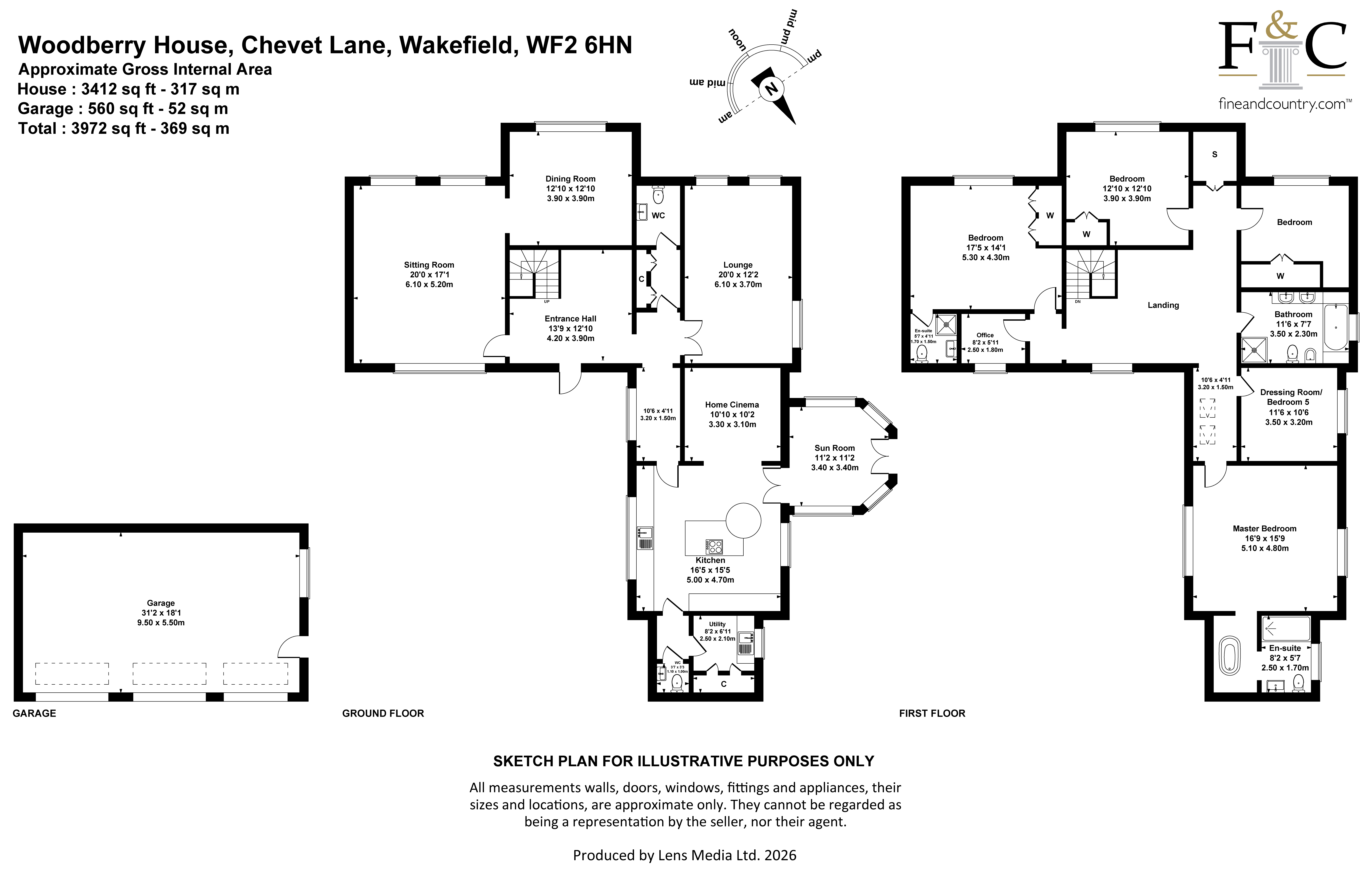 Woodberry House,, Chevet Lane, West Yorkshire floorplan