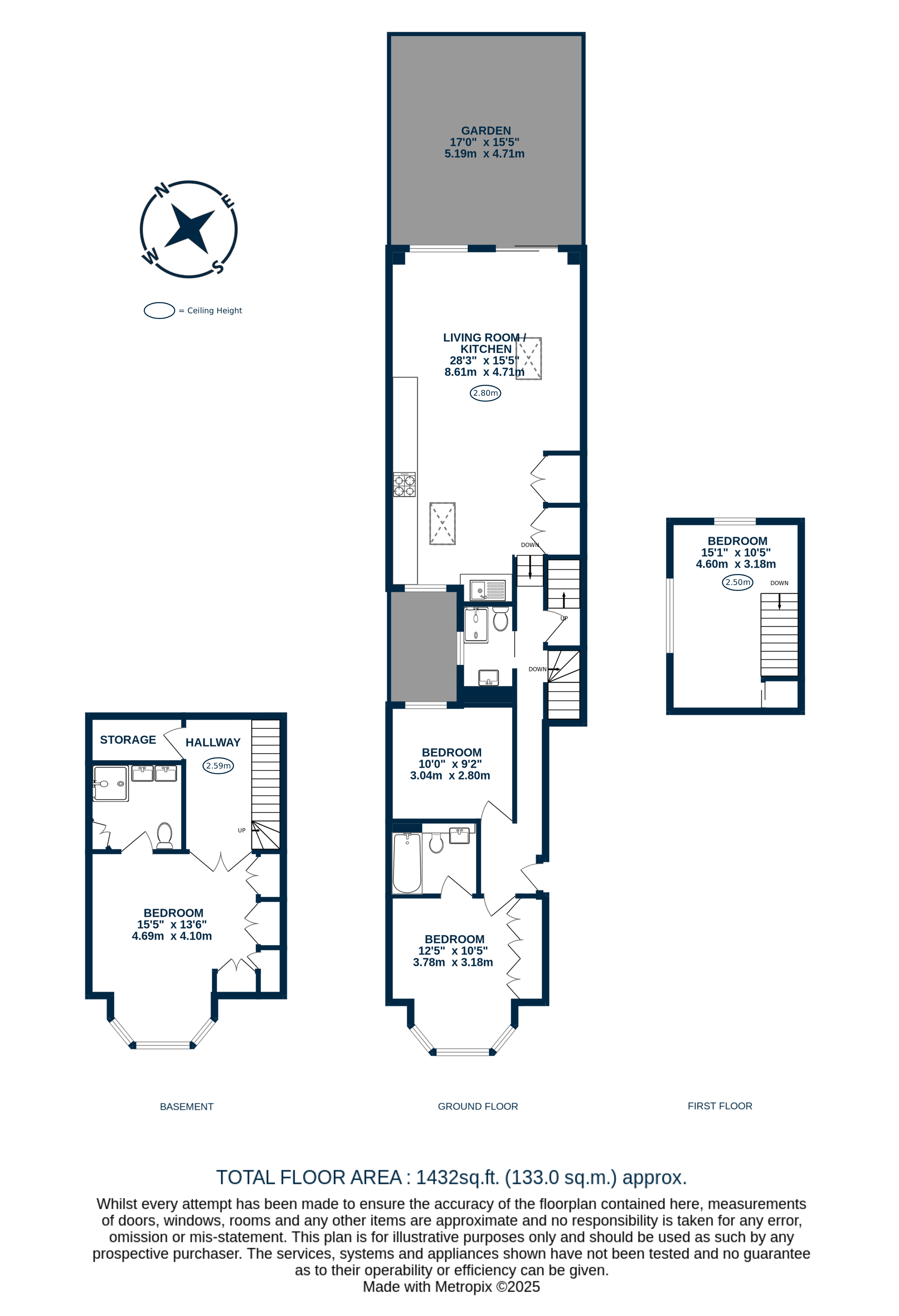 Garden Flat, 4, Sumatra Road, London floorplan
