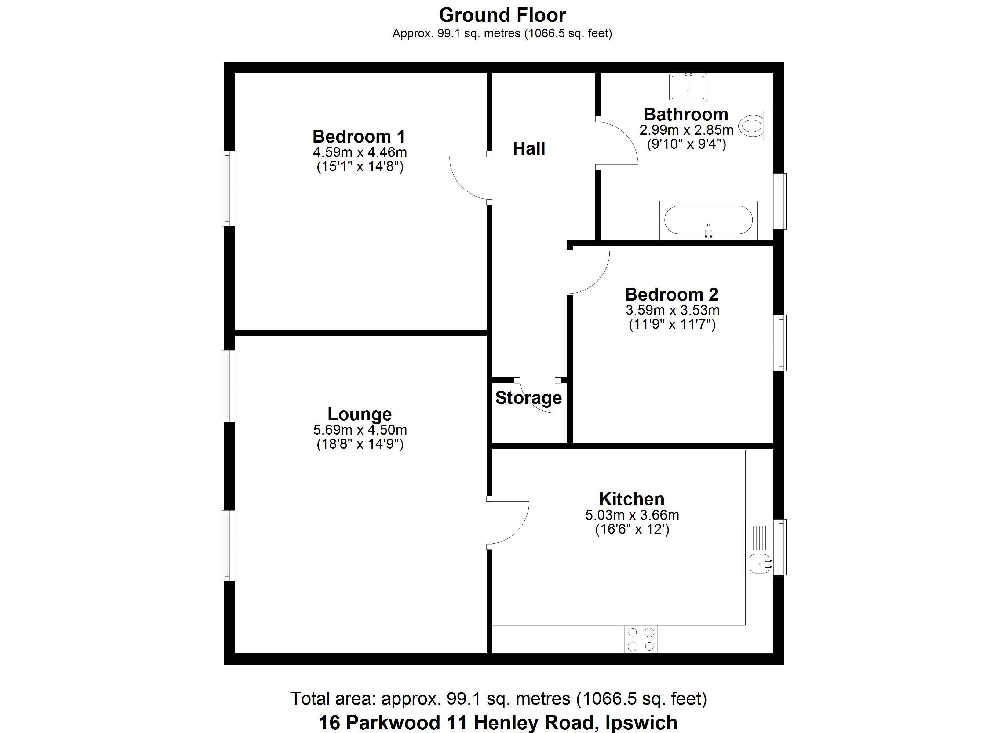 16, Parkwood, Ipswich floorplan