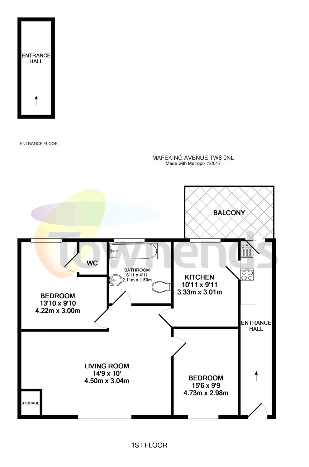 2 Bedrooms Flat to rent in Mafeking Avenue, Brentford TW8